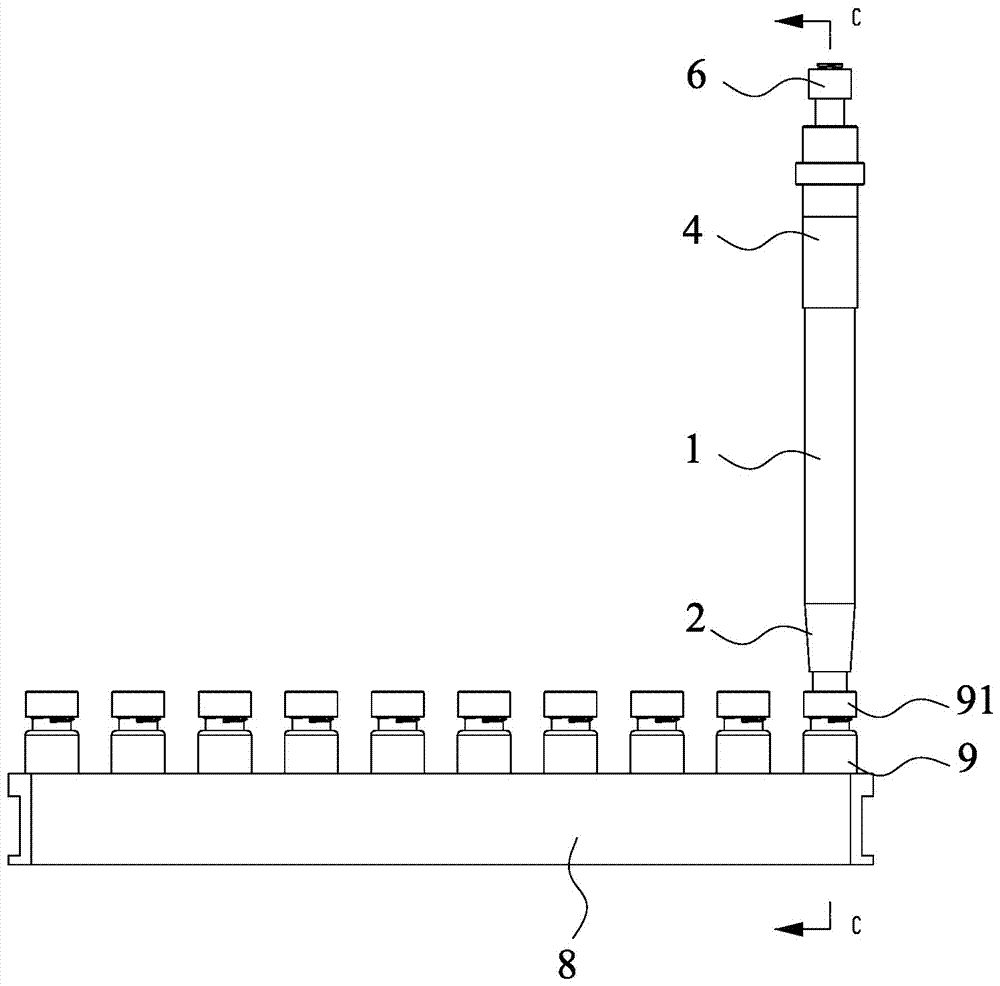 Automatic spring puncture needle sampling structure