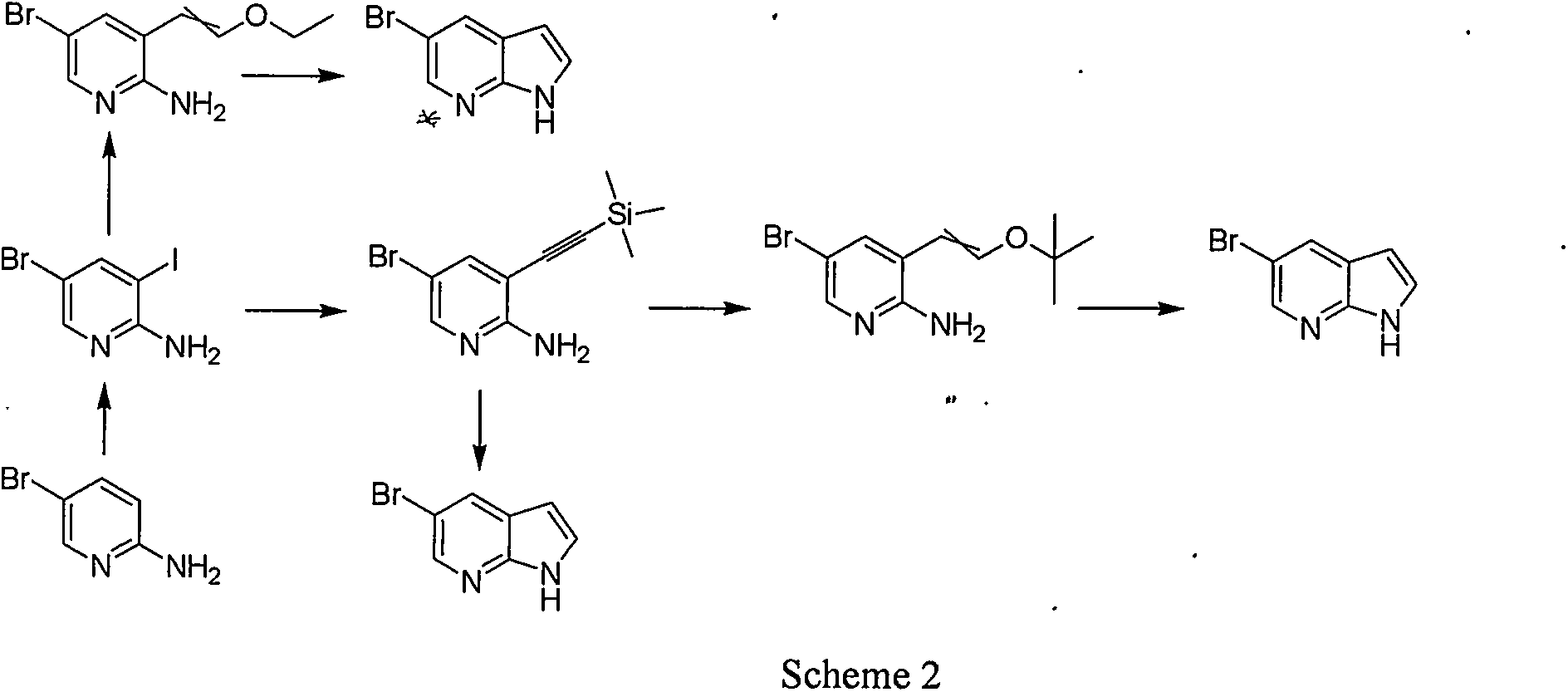 Synthetic process of 5-bromo-7-azaindole