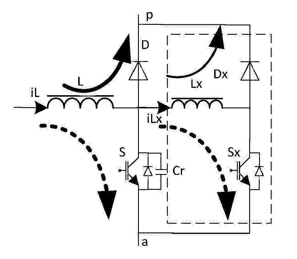Soft Switching Auxiliary Circuit, Three-Level Three-Phase Zero-Voltage Conversion Circuit