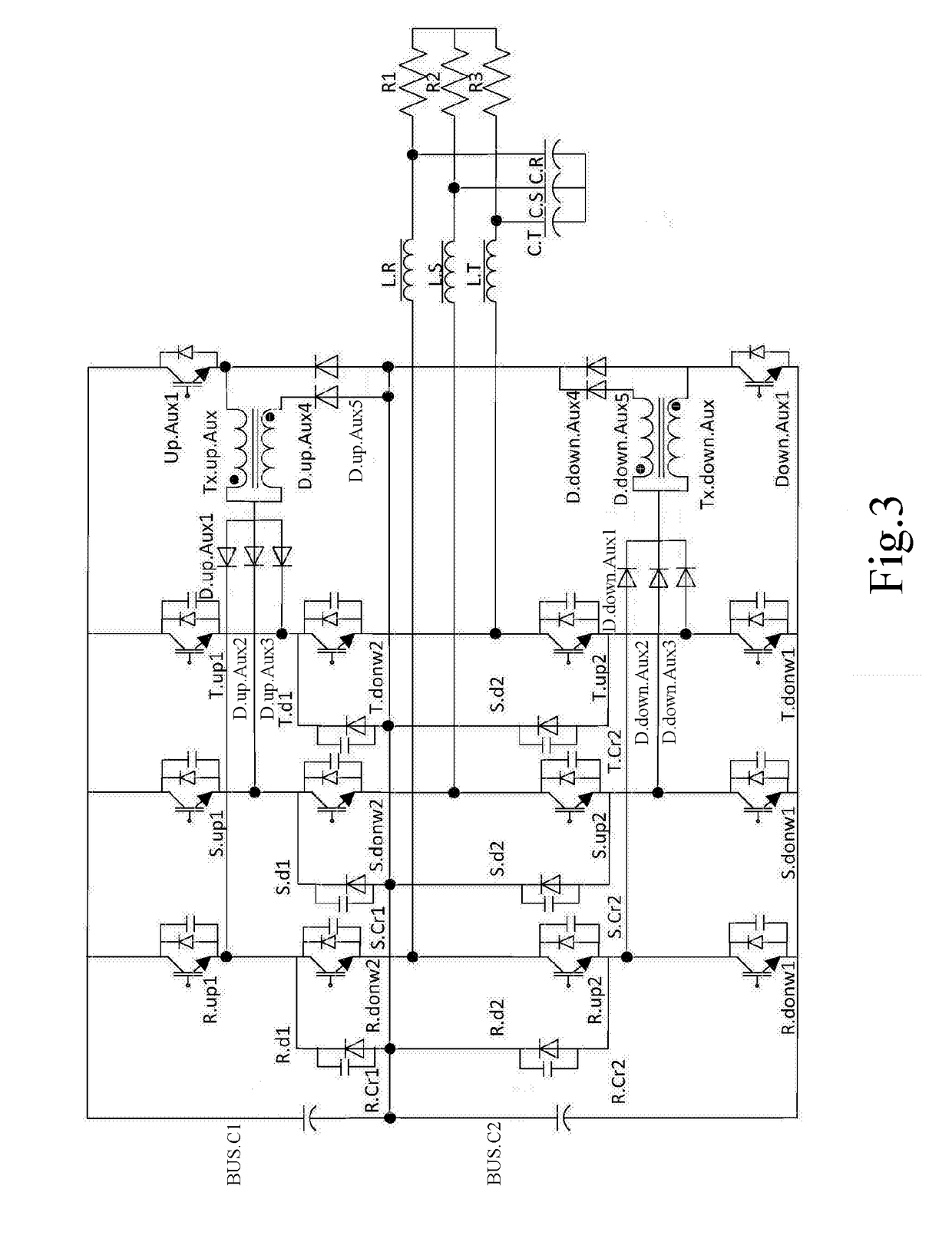 Soft Switching Auxiliary Circuit, Three-Level Three-Phase Zero-Voltage Conversion Circuit
