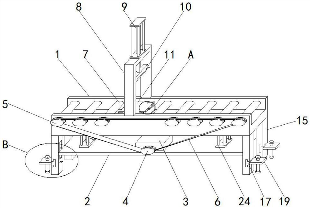 Cut-off length adjustable cut-off device for steel structure machining