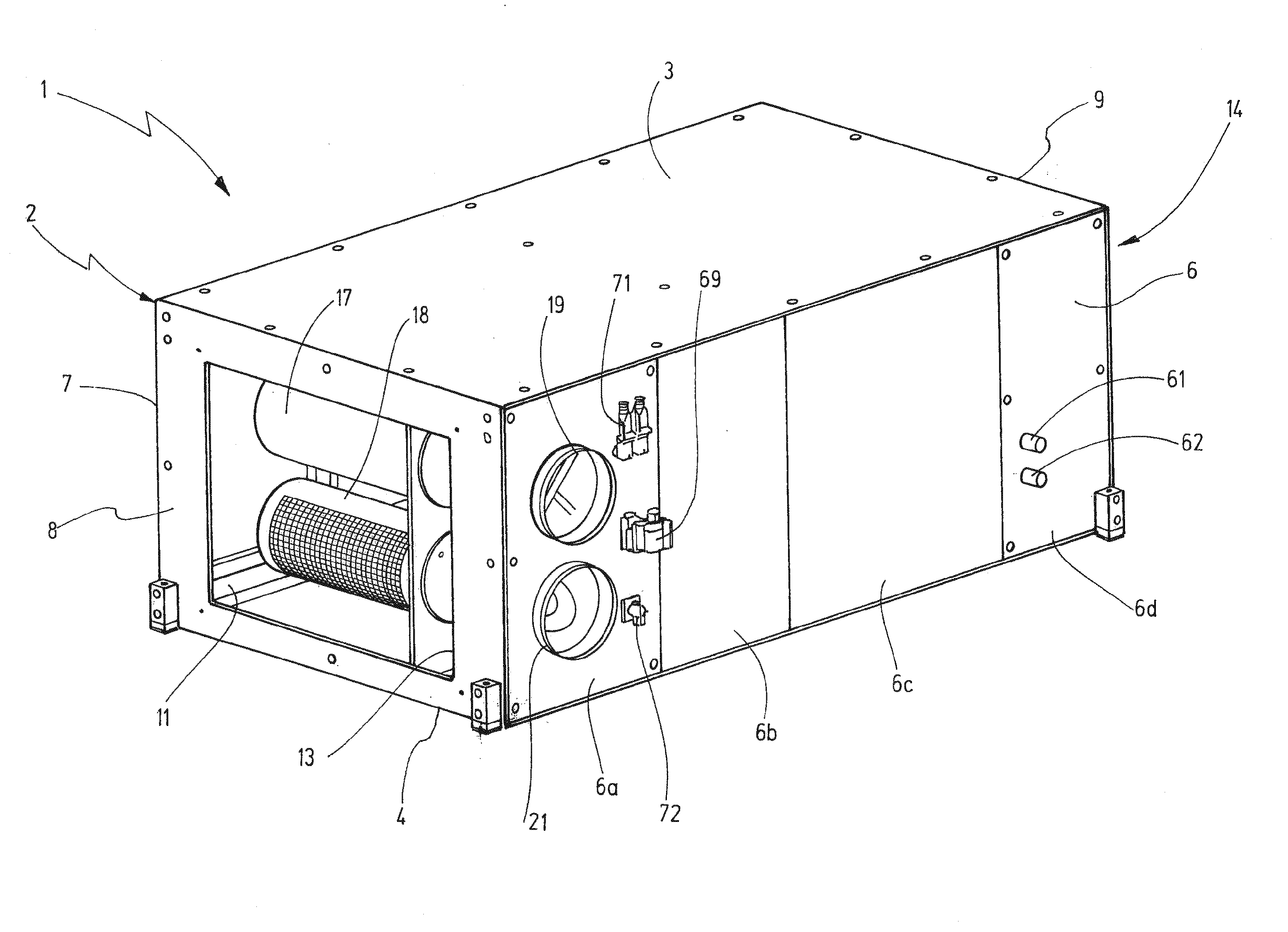 Ventilation device for clean room applications