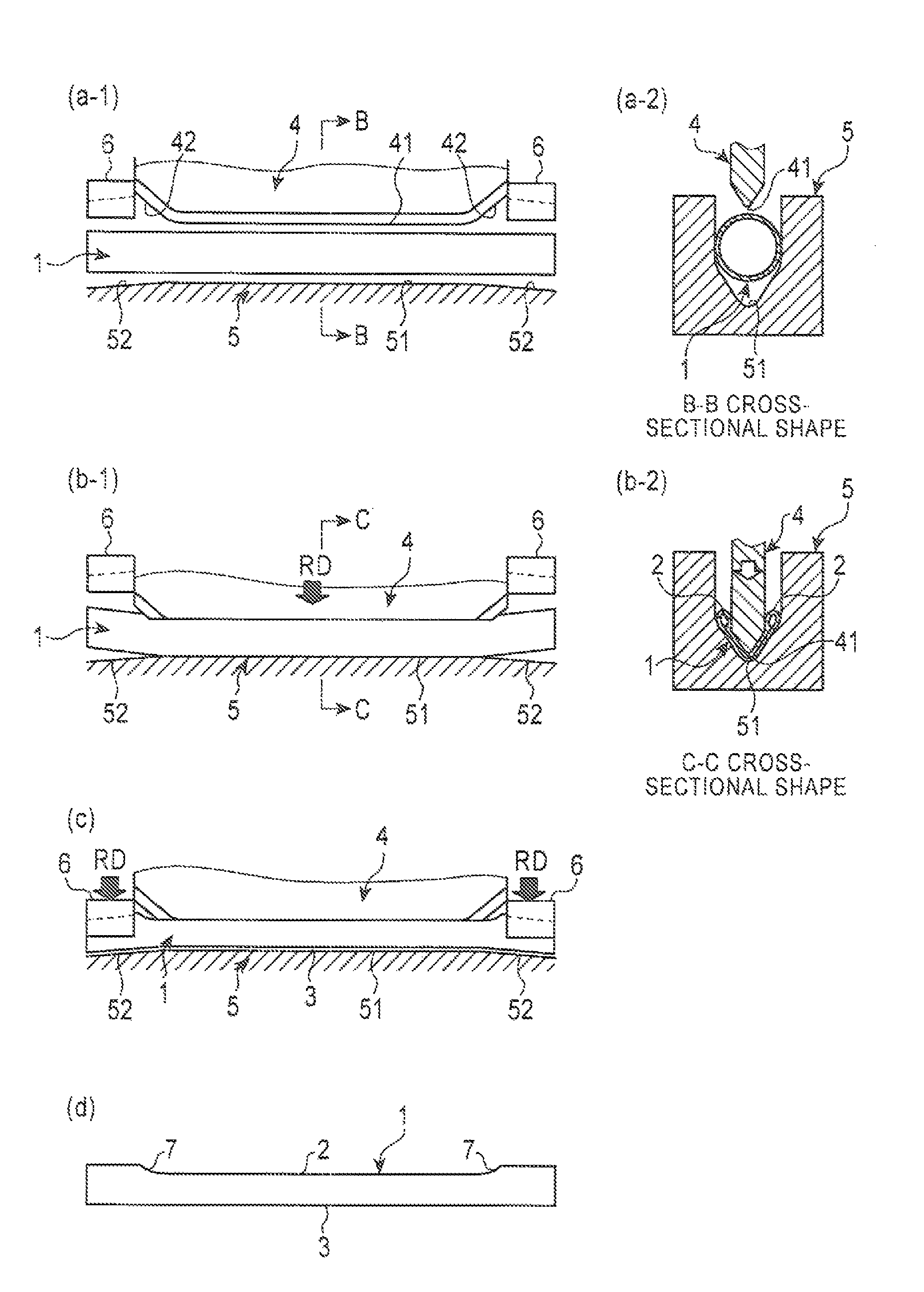 Torsion beam manufacturing method and torsion beam
