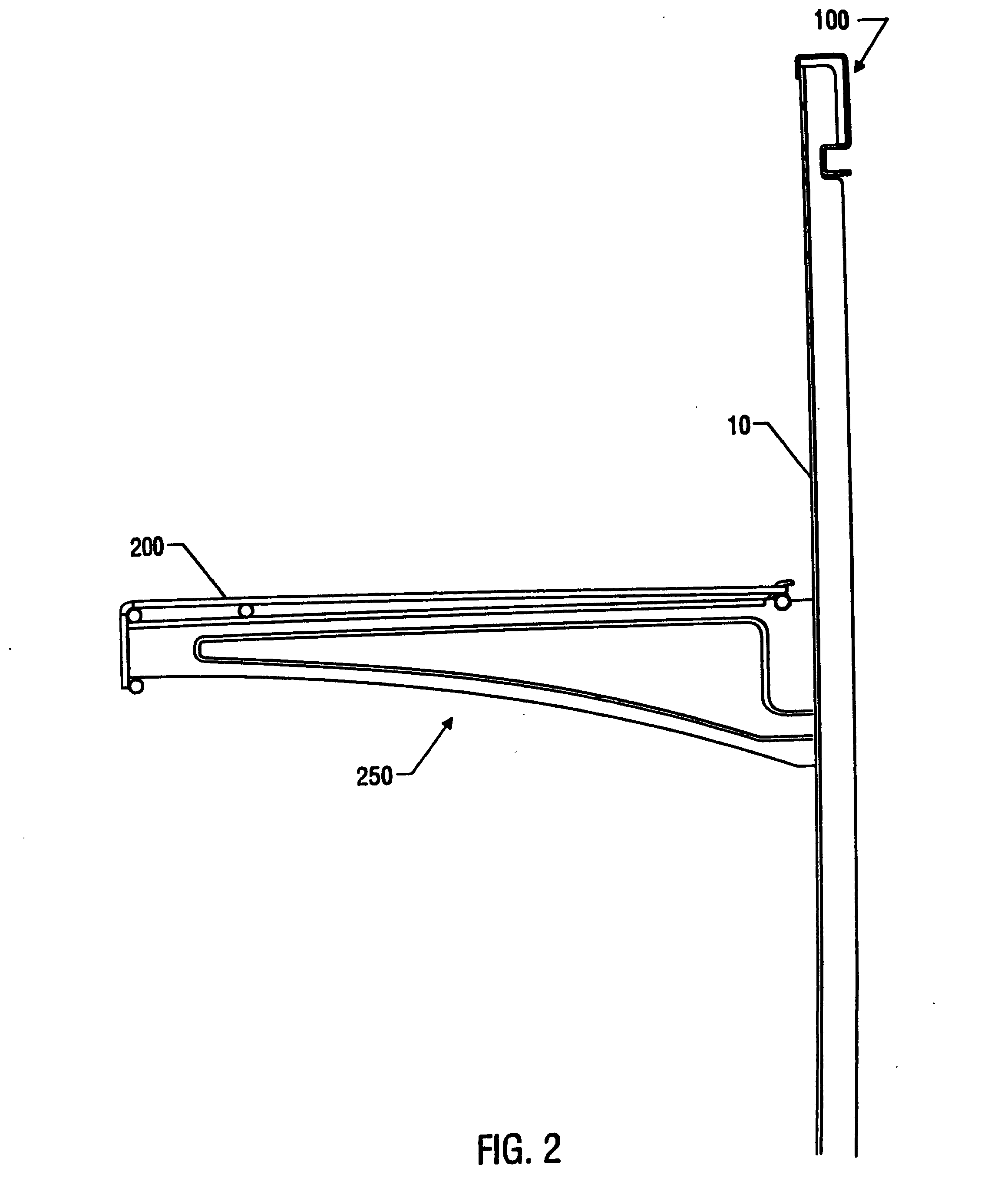 Track-mounted shelving systems and components