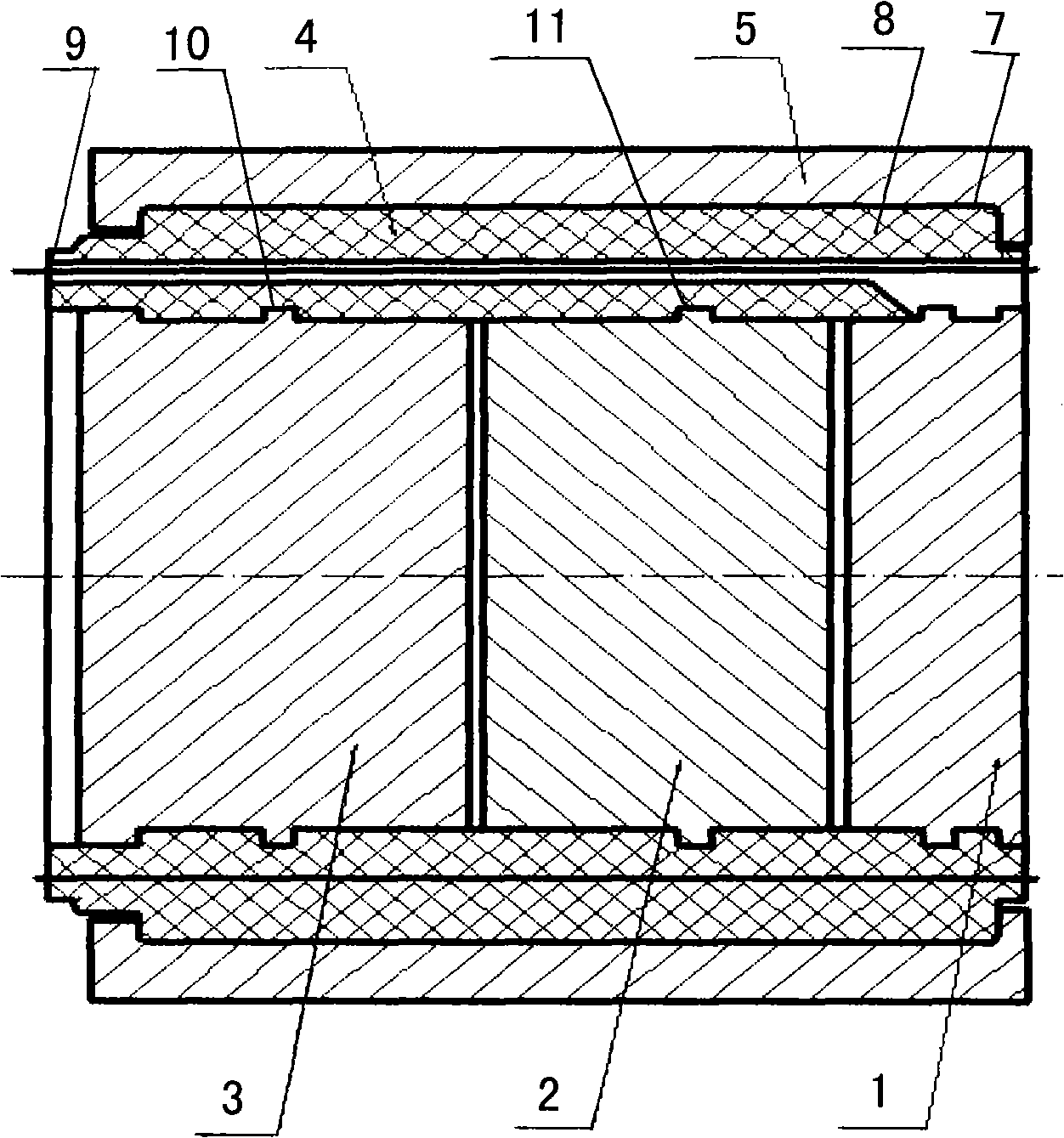 Outer cylinder side opening type multistage depressed collector component and manufacturing method thereof