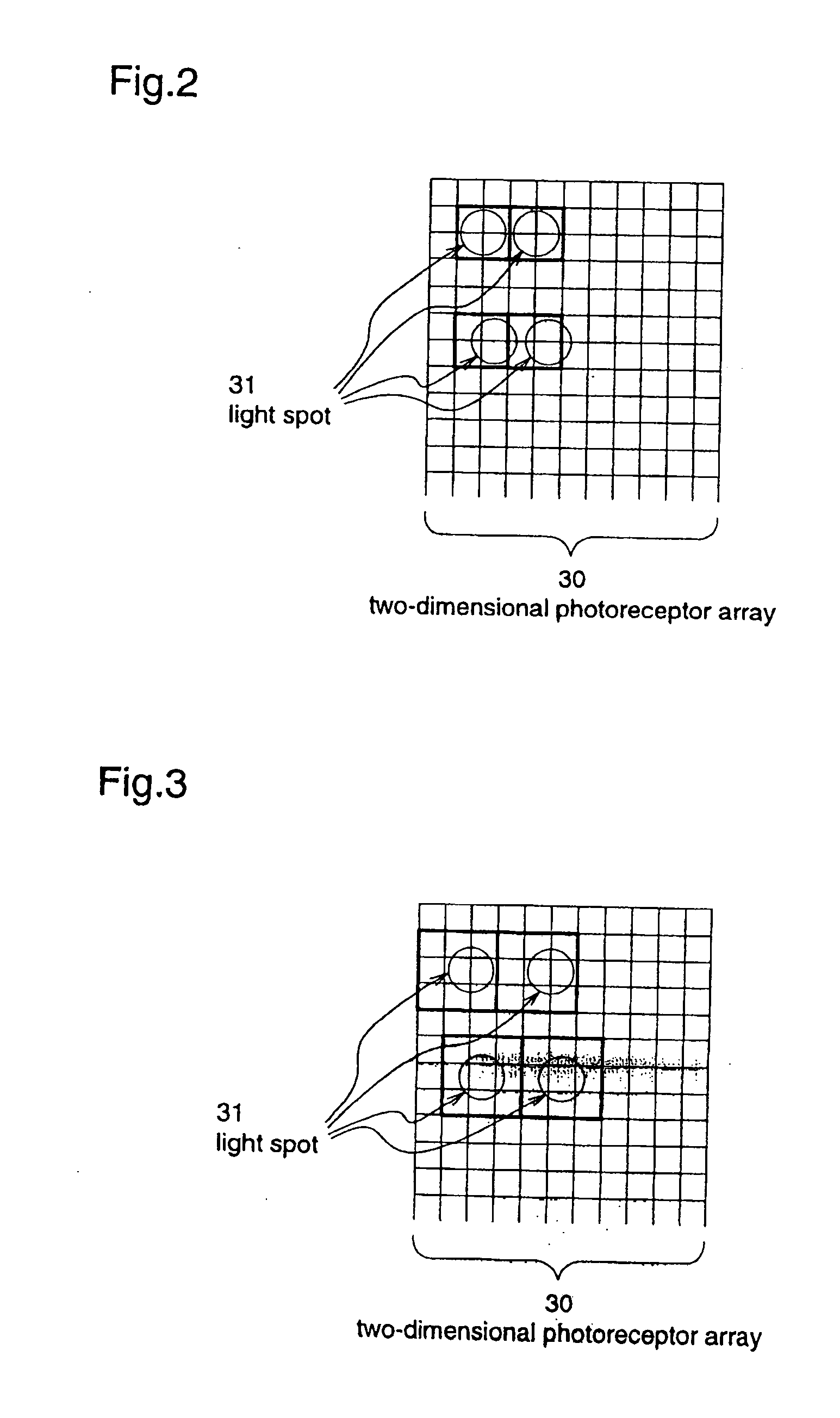 Two-dimensional photoreceptor array, holographic optical information playback device, and holographic optical information recording device