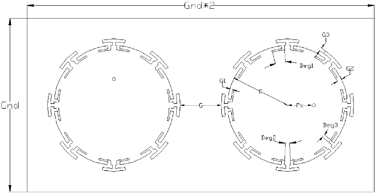 T-shaped balanced loading b1/l1 broadband satellite antenna based on l-slot