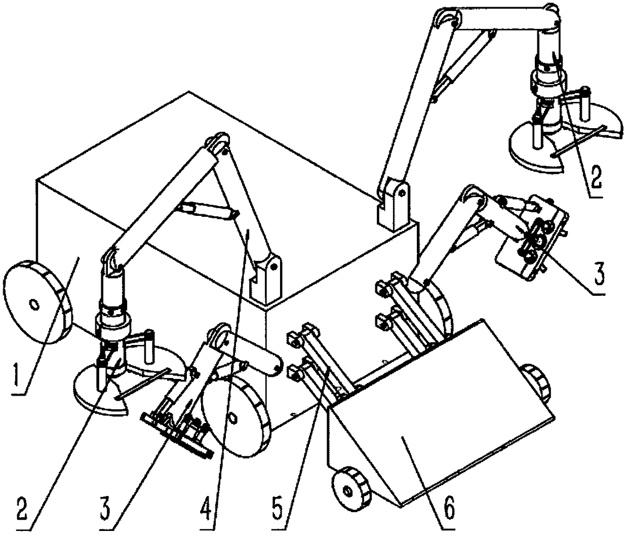 Omni-directional mowing machine with automatic obstacle avoidance for ridging type orchard