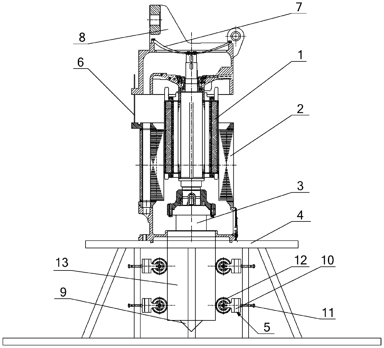 A motor stator and rotor assembly device