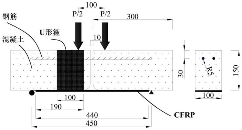 Method for predicting FRP-concrete beam interface crack length under variable amplitude fatigue