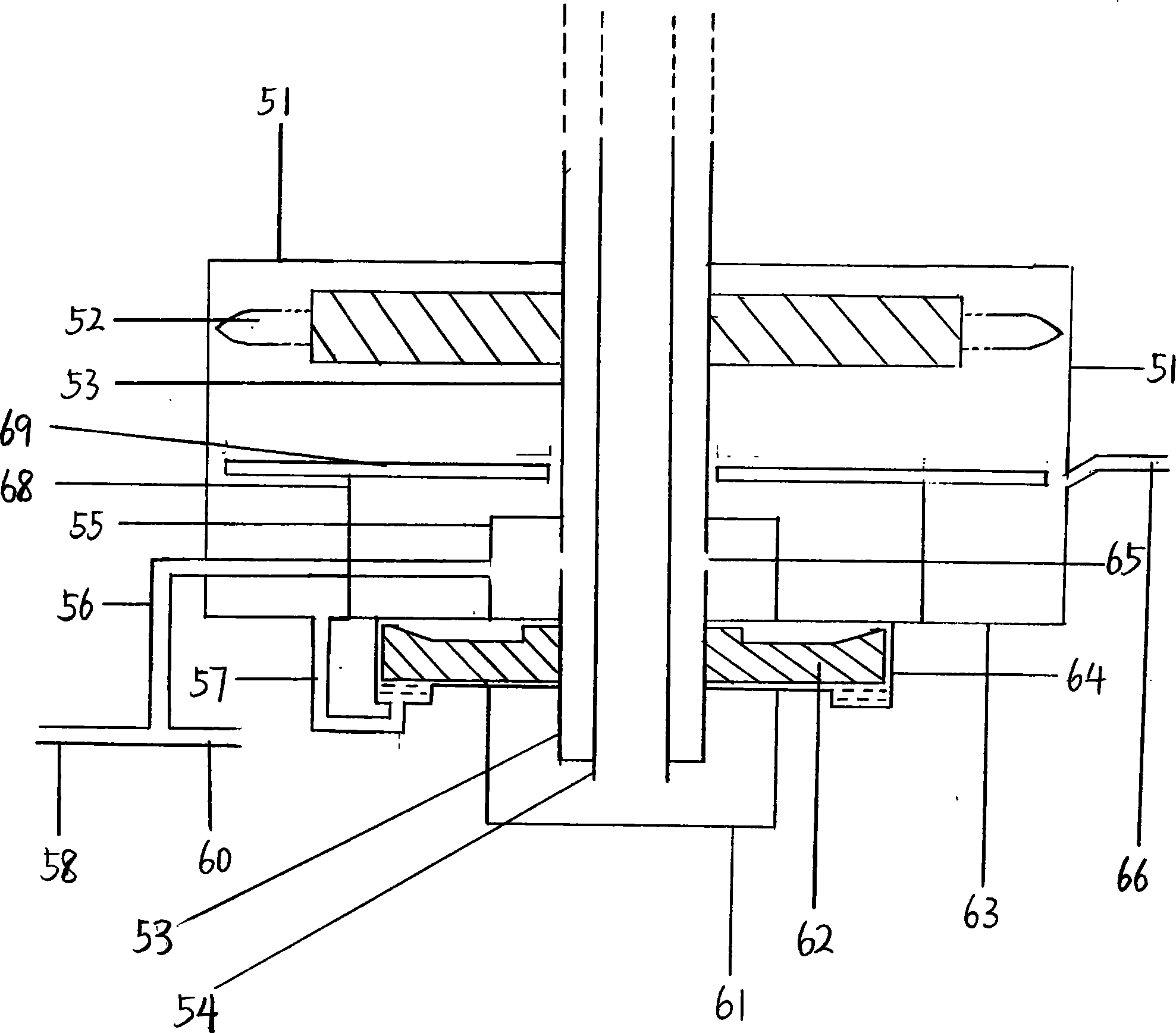 Water closet with two groups of impellers and design scheme thereof