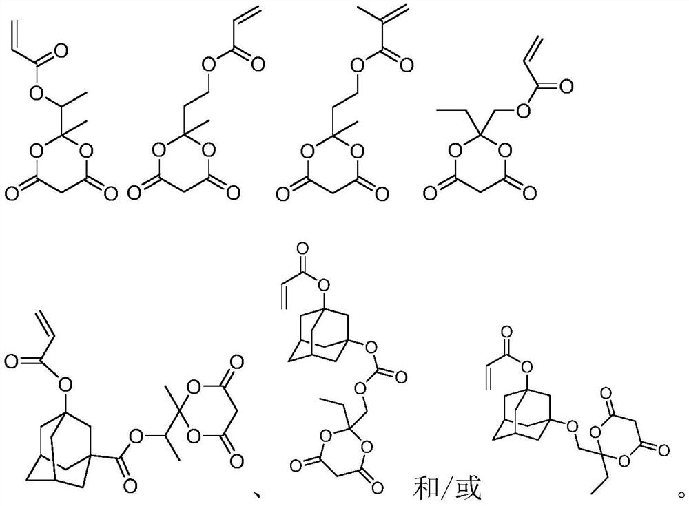 Photoresist resin monomer containing Meldrum's acid structure and synthesis method thereof