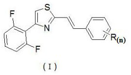 A stilbene-like compound containing a thiazole ring and its synthesis method and application