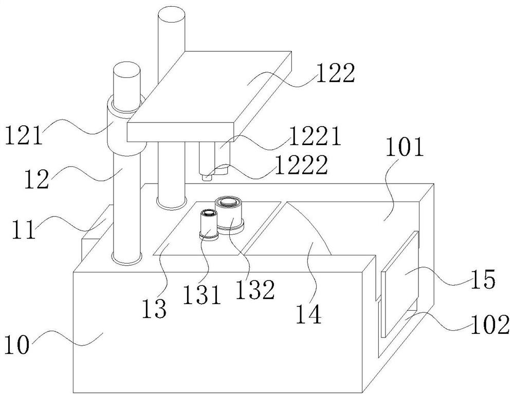 Automobile oil tank opening tangent inverted flanging die structure