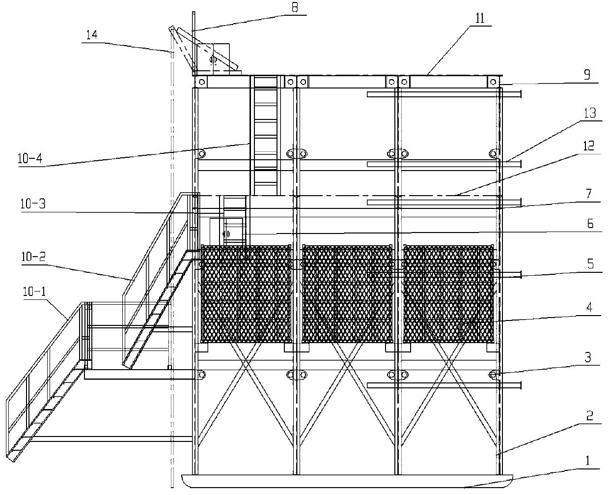 Single-track railway tunnel full cross-section excavation rack and construction method thereof