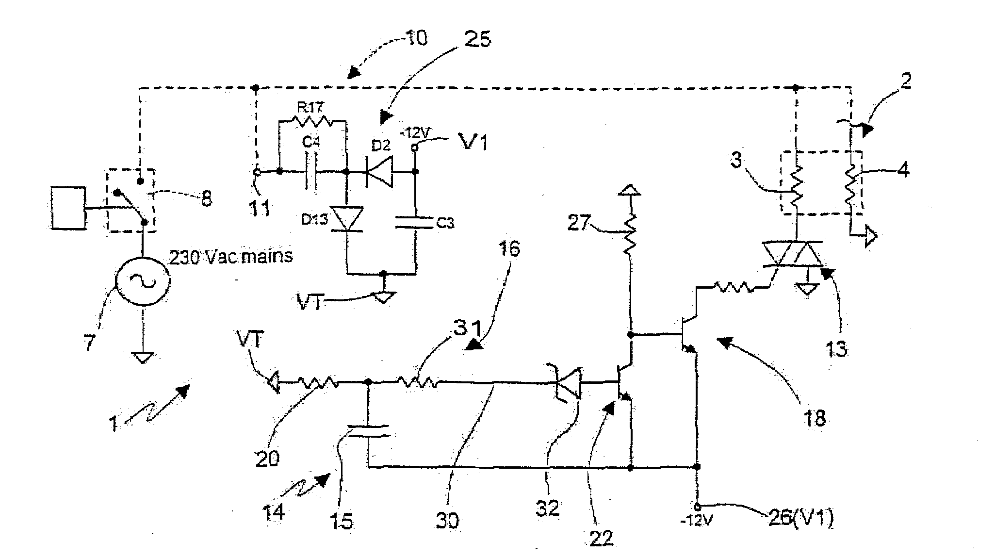 Electronic starter device for an electric motor, in particular for a compressor of a refrigerating circuit of an electric household appliance