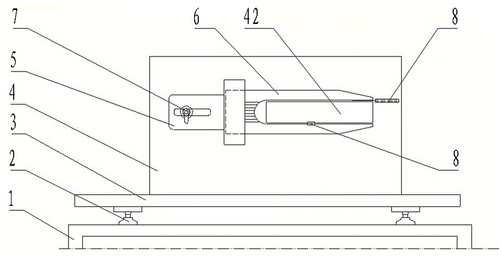 Device for calibrating special fixed ruler for air-jet loom auxiliary nozzles