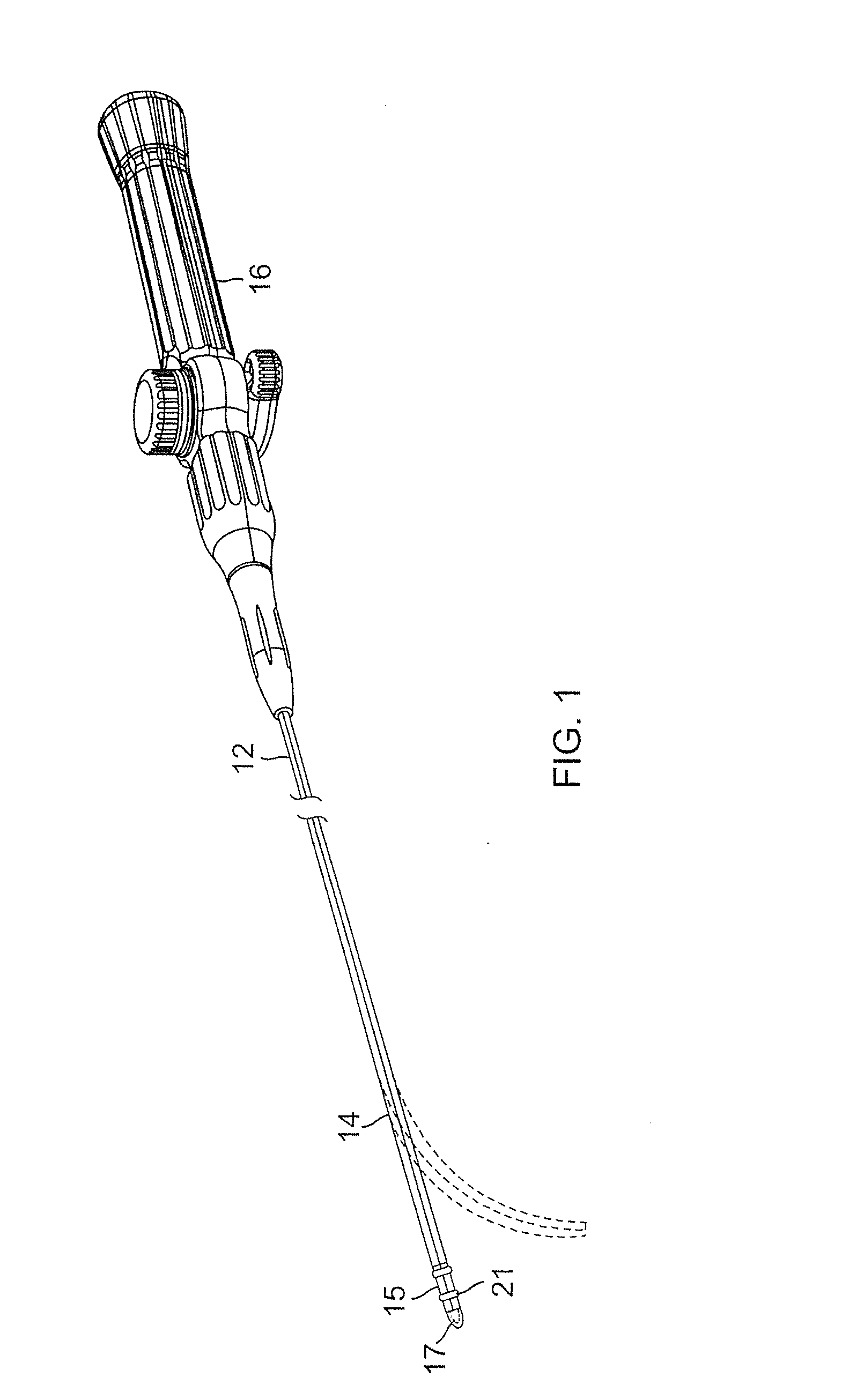 Catheter with improved safety line for distal tip and related method