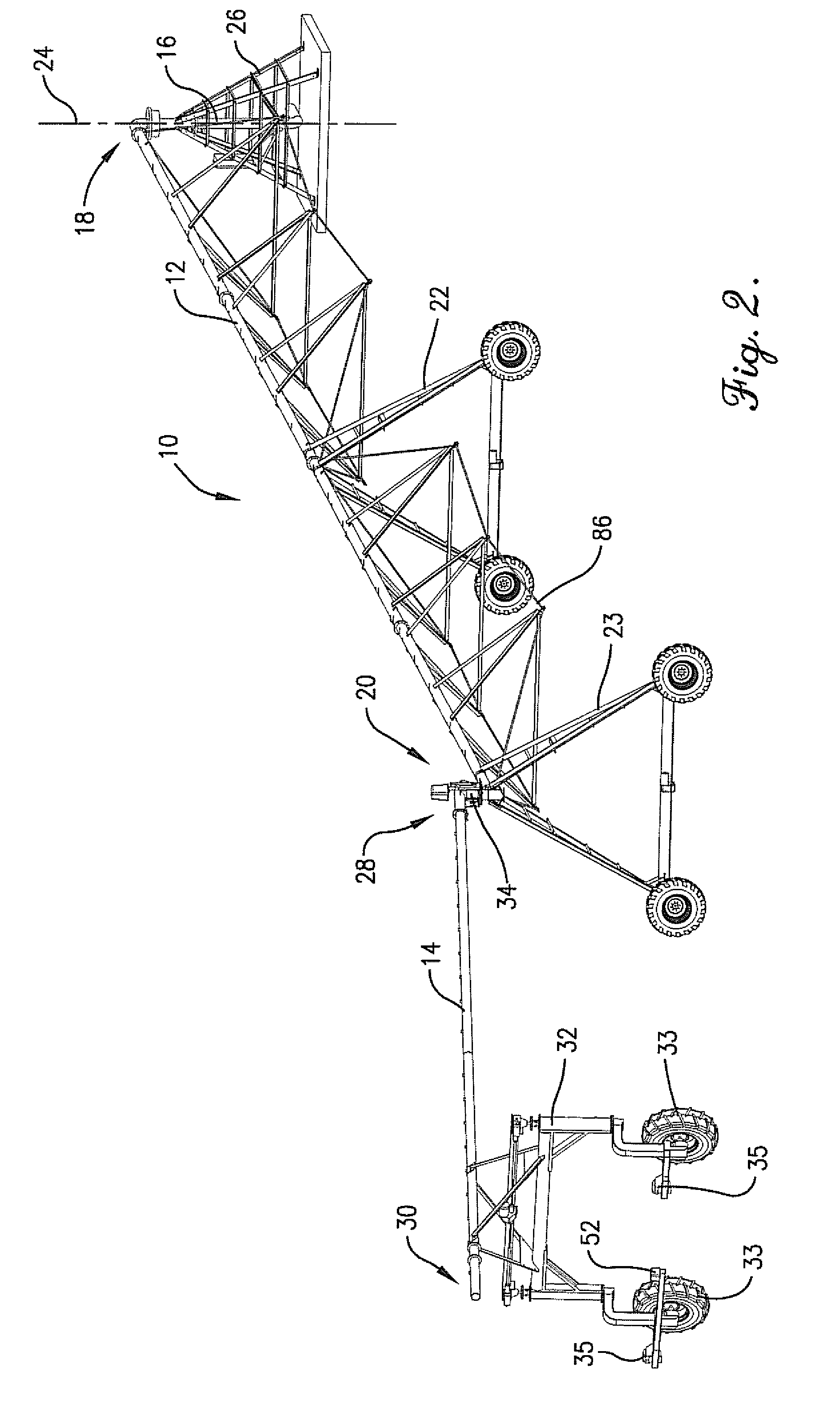 Method, apparatus, and computer program for irrigating a field space with a center pivot irrigation machine