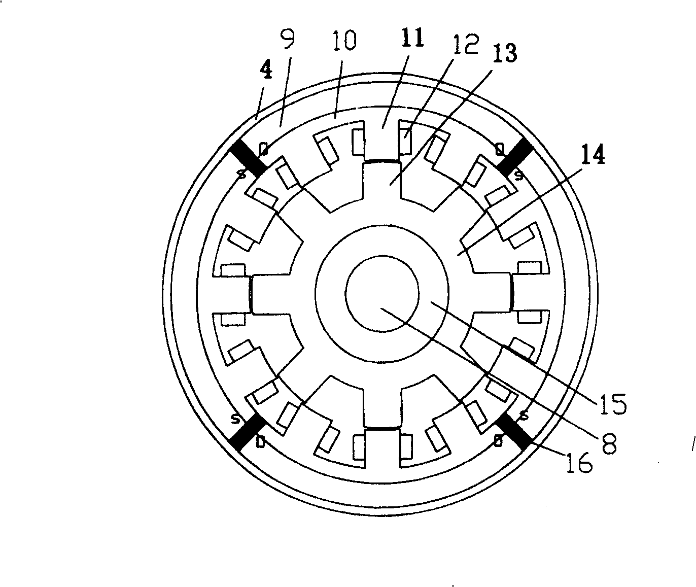 Bidirectional hybrid excitation brushless electric machine