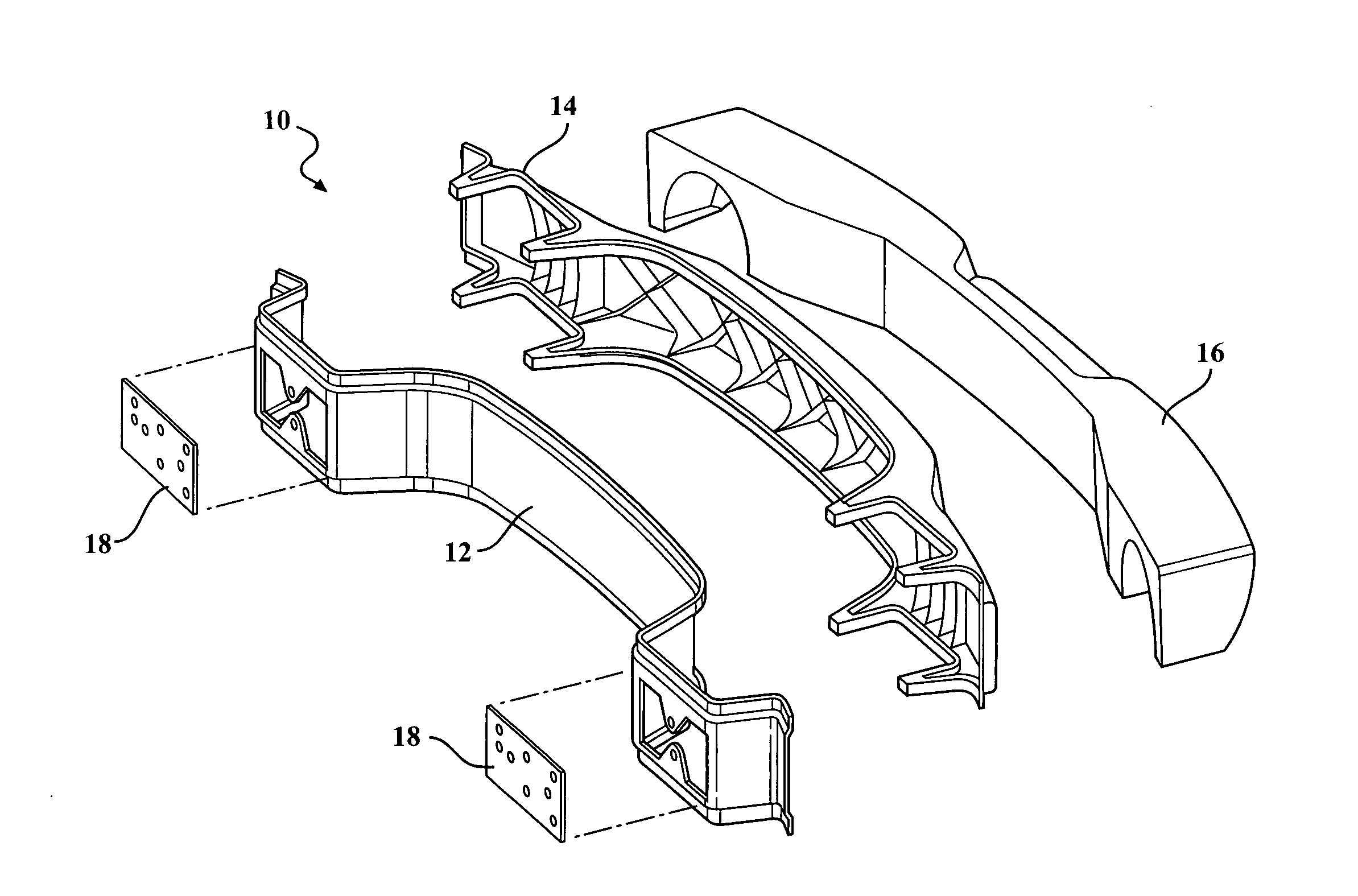 Bumper beam with integrated energy absorber