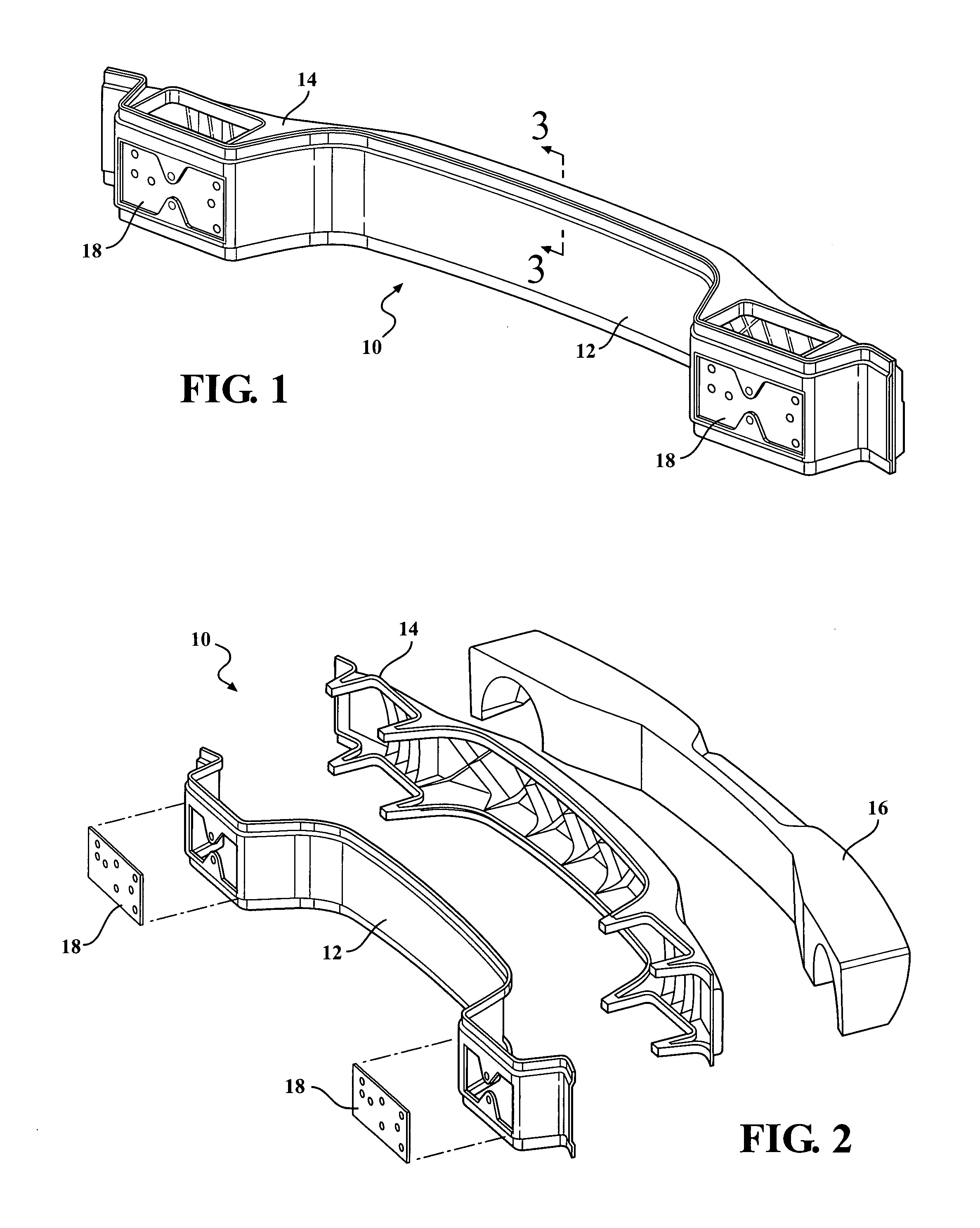 Bumper beam with integrated energy absorber