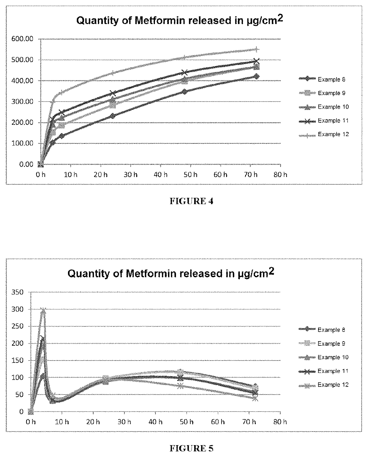 Dressing enabling the controlled and prolonged release of metformin