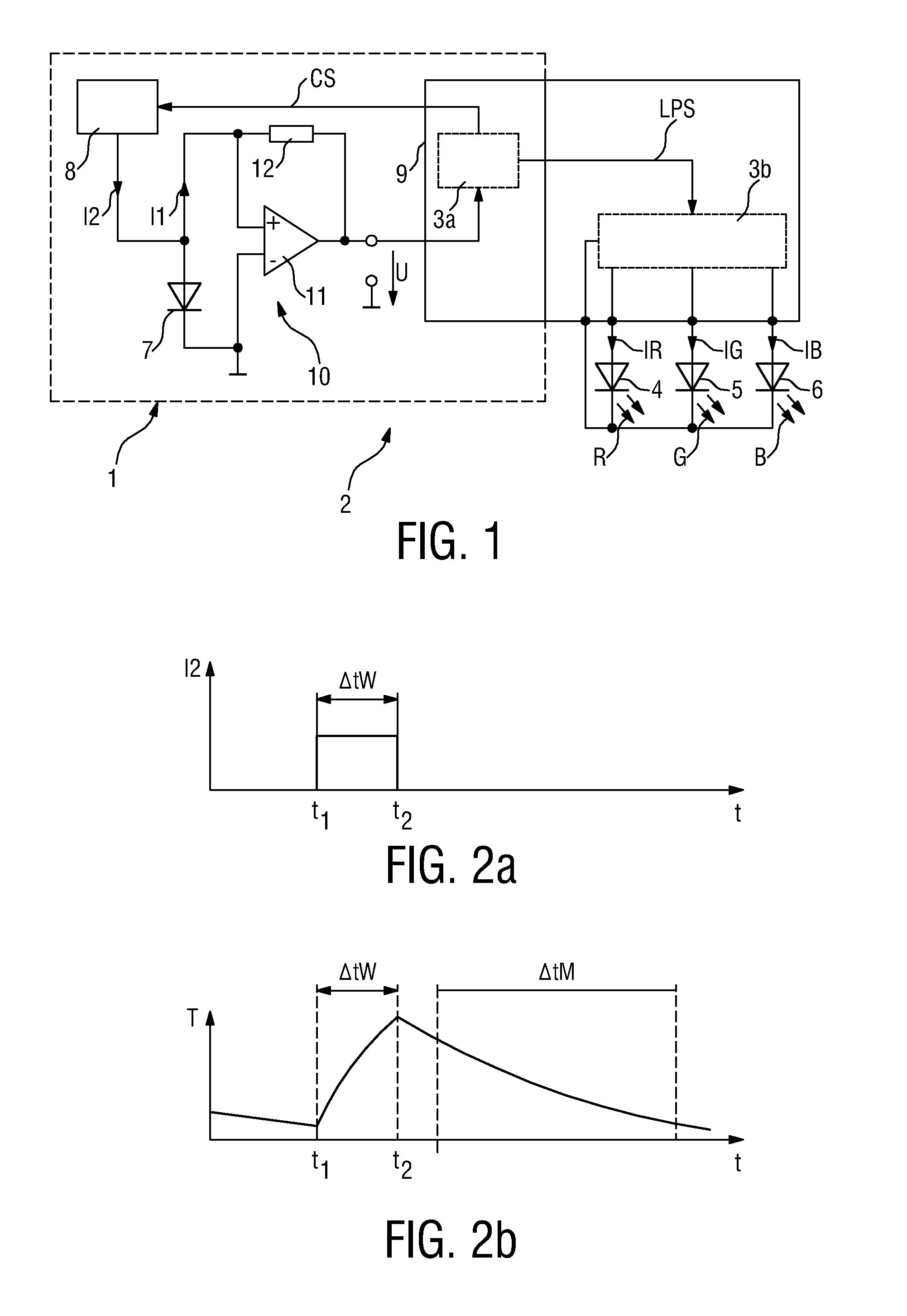Circuit for and a method of sensing a property of light