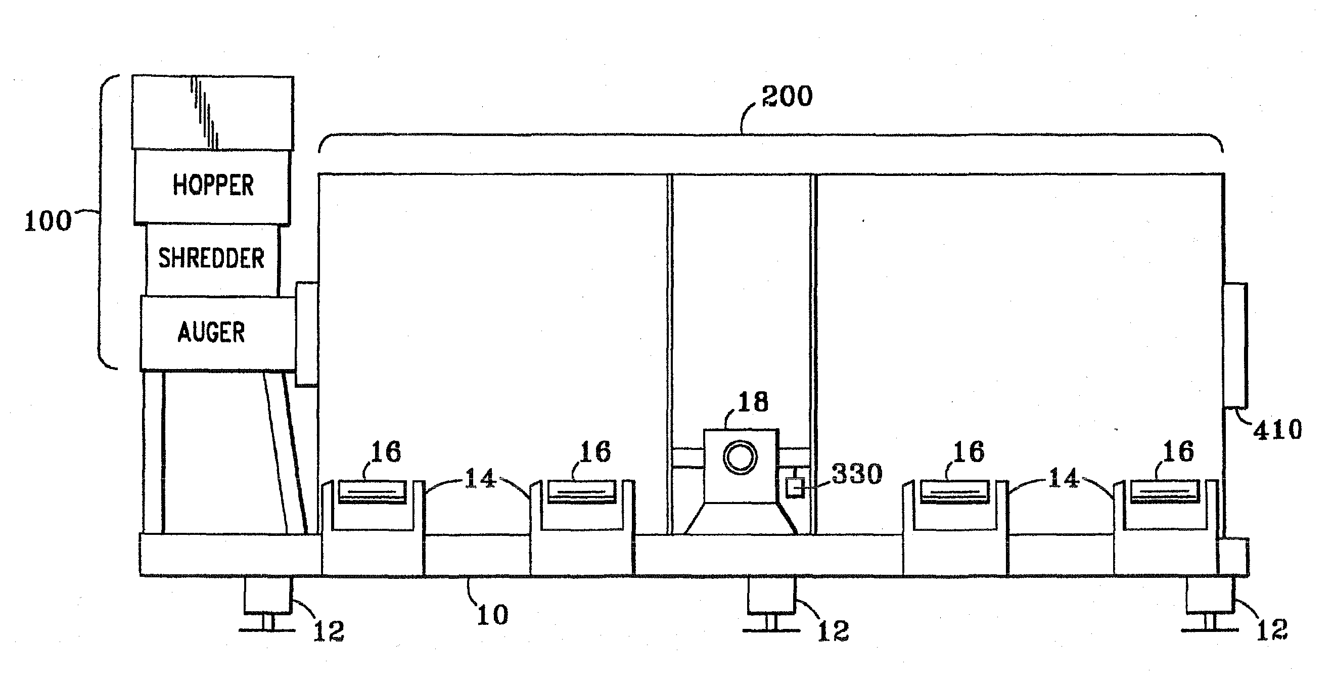 Computer controlled in-vessel composting process and apparatus