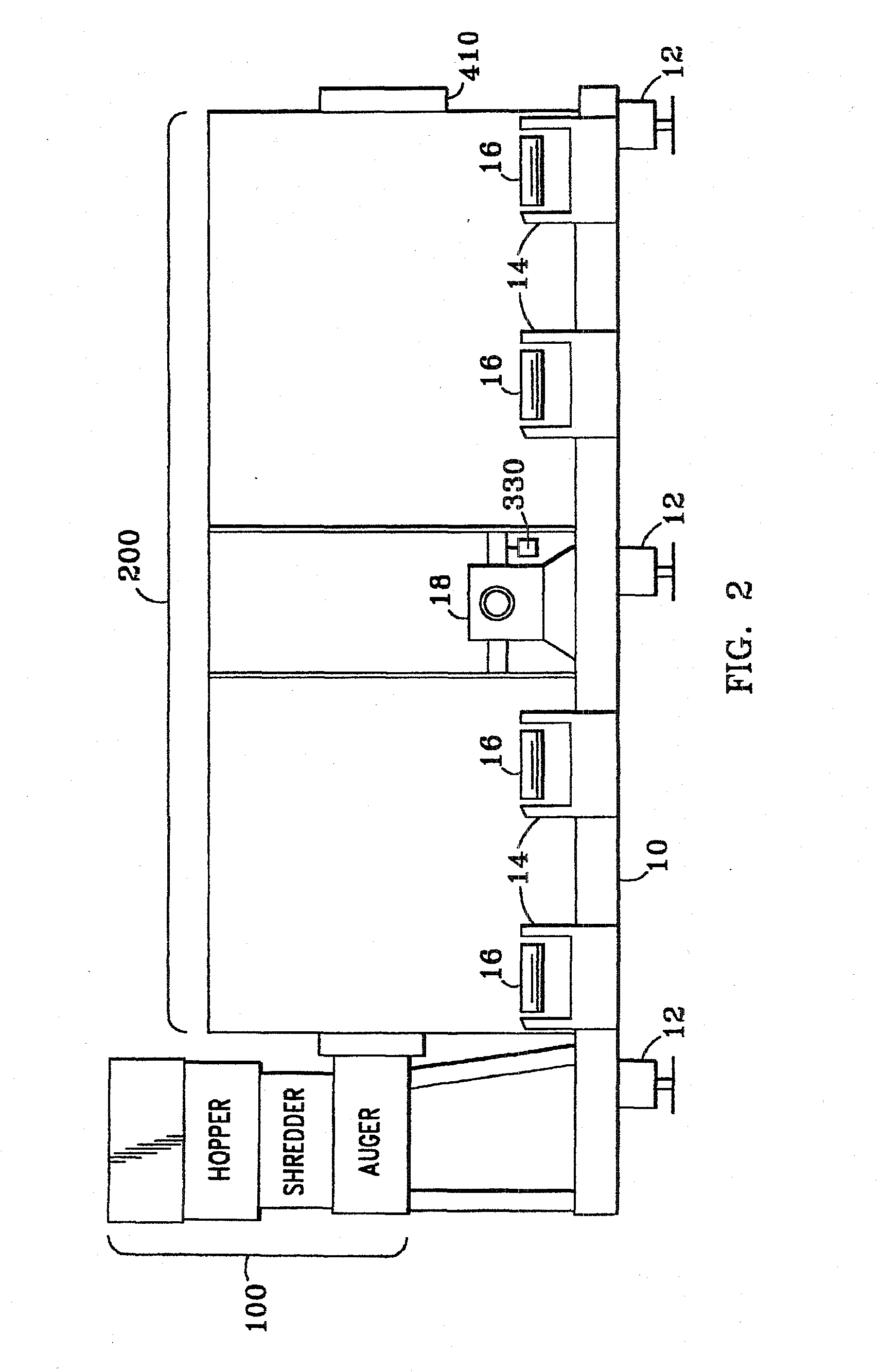 Computer controlled in-vessel composting process and apparatus