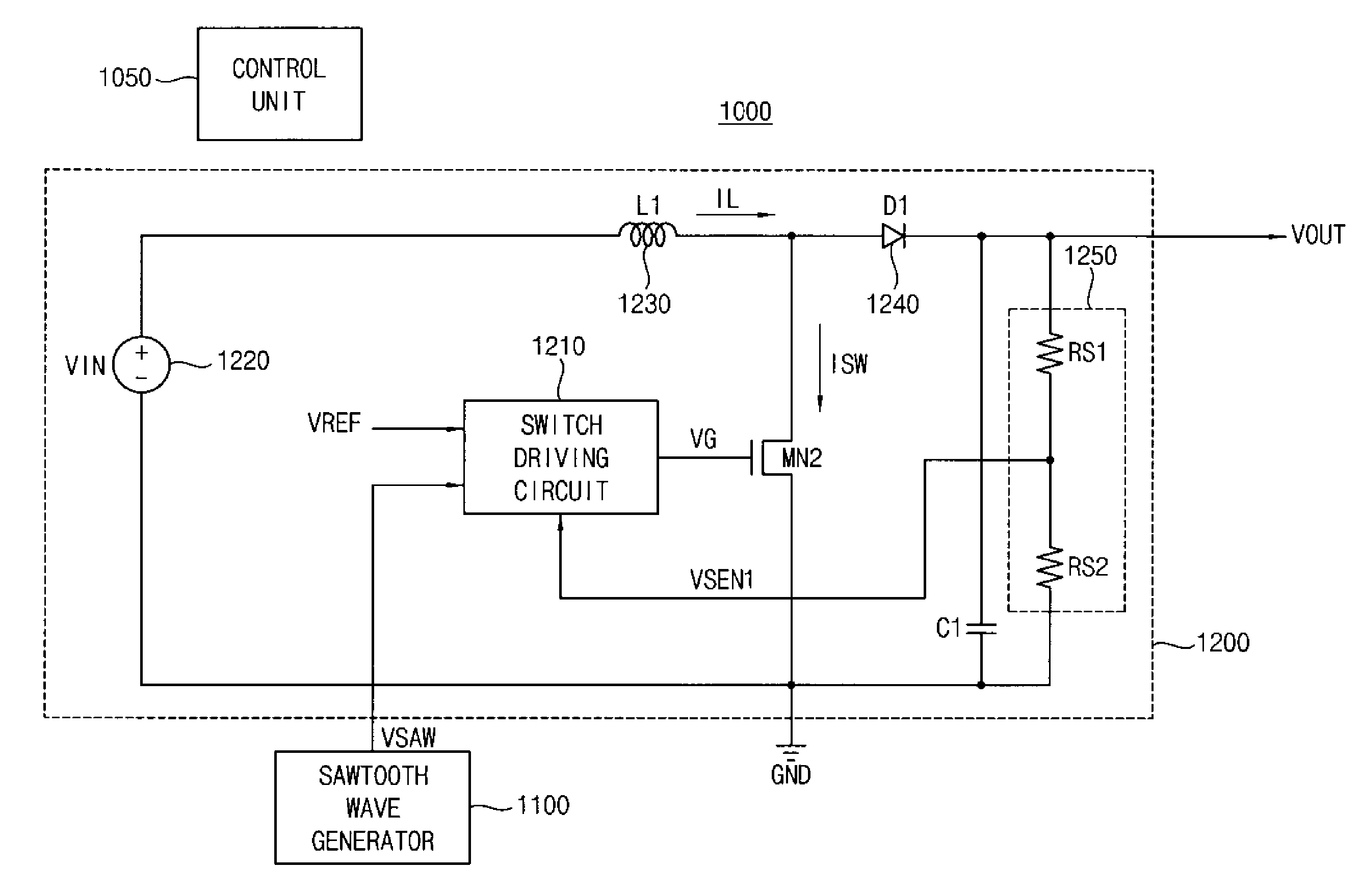 Sawtooth wave generating circuit and switch mode power supply device having the same