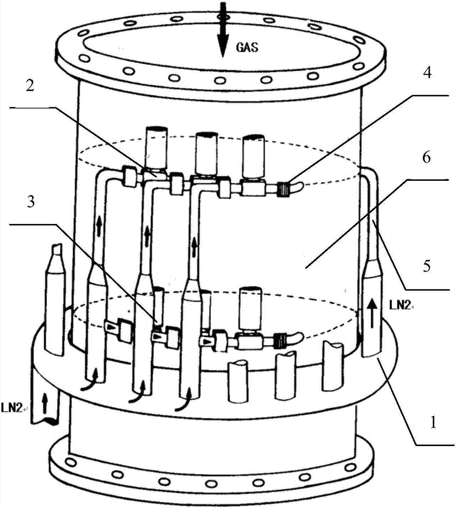 Liquid nitrogen injection device for continuous high-speed wind tunnel cooling system