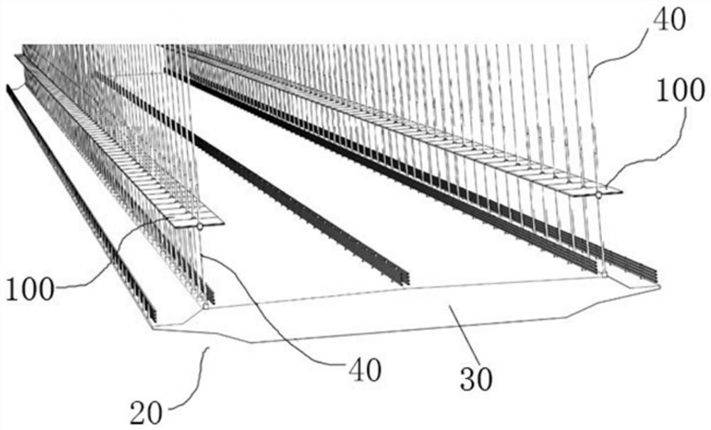 Active control wing plate device for improving wind-induced vibration performance of large-span suspension bridge and suspension bridge