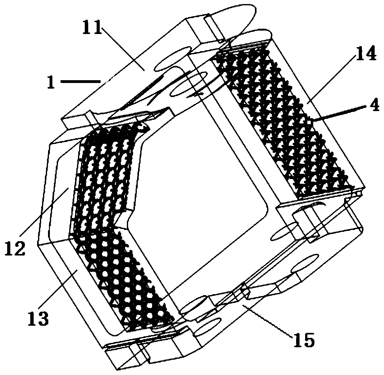 Damping alloy and dot matrix composite enhanced vibration suppression structure