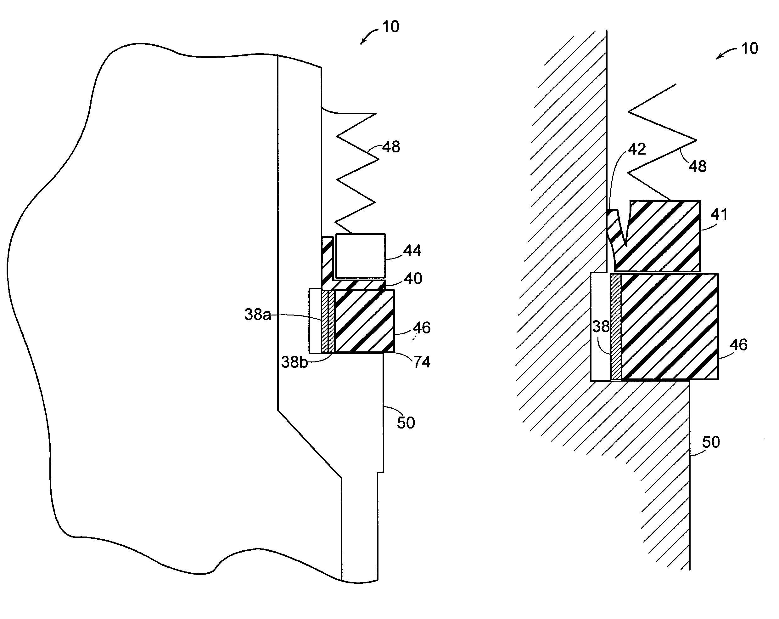 Axial loaded seal system with a static L-seal