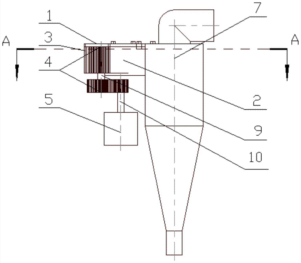 A variable inlet section oil-gas separator