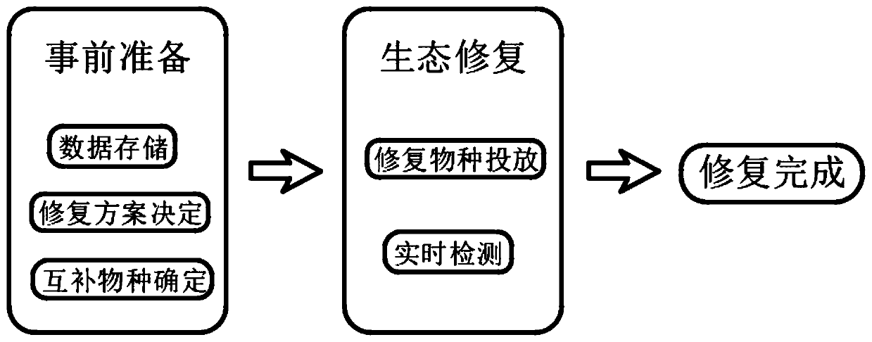 Ecological niche complementary restoration method for fishery excessive fishing lake