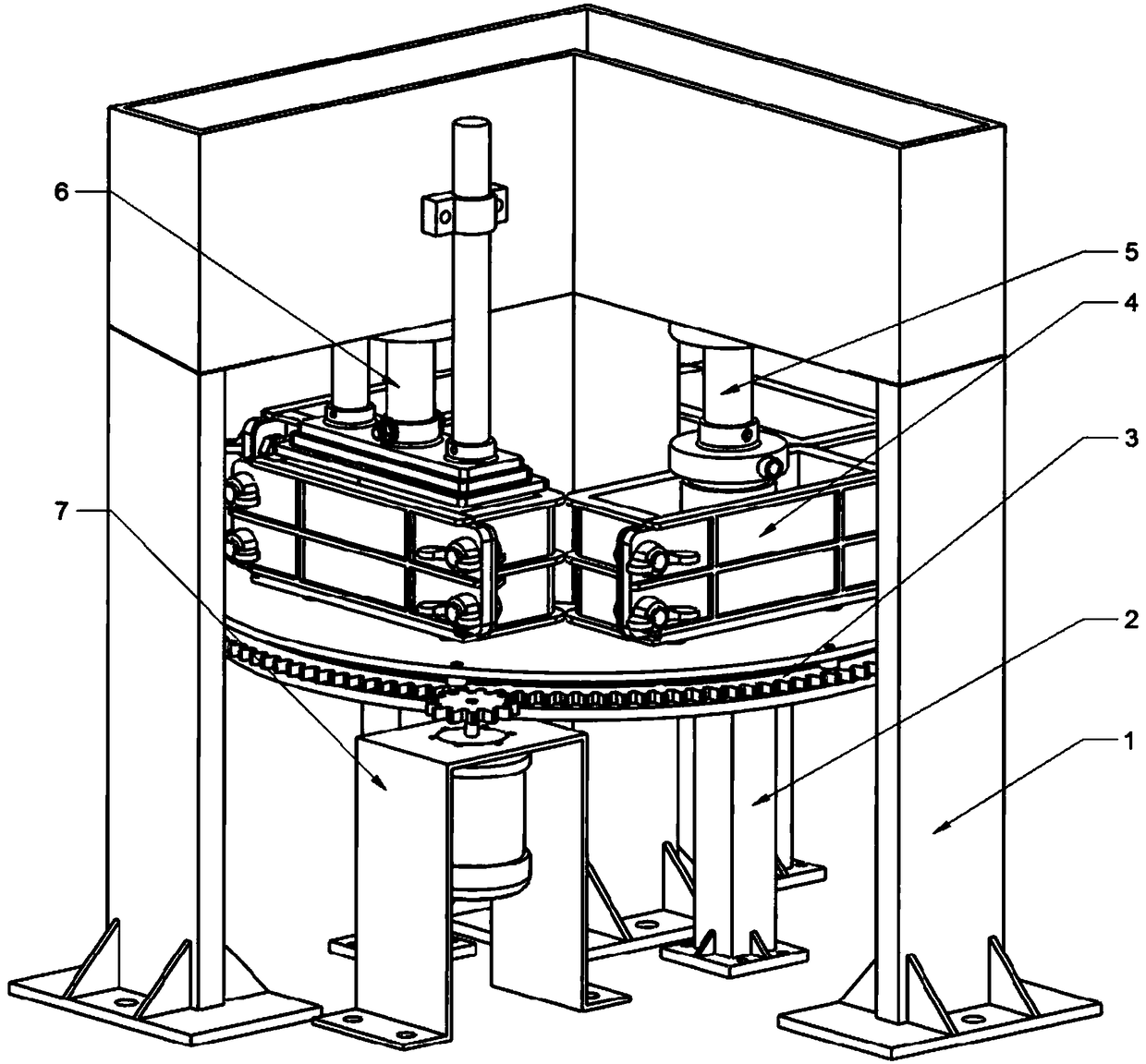 Multi-station concrete component forming machine