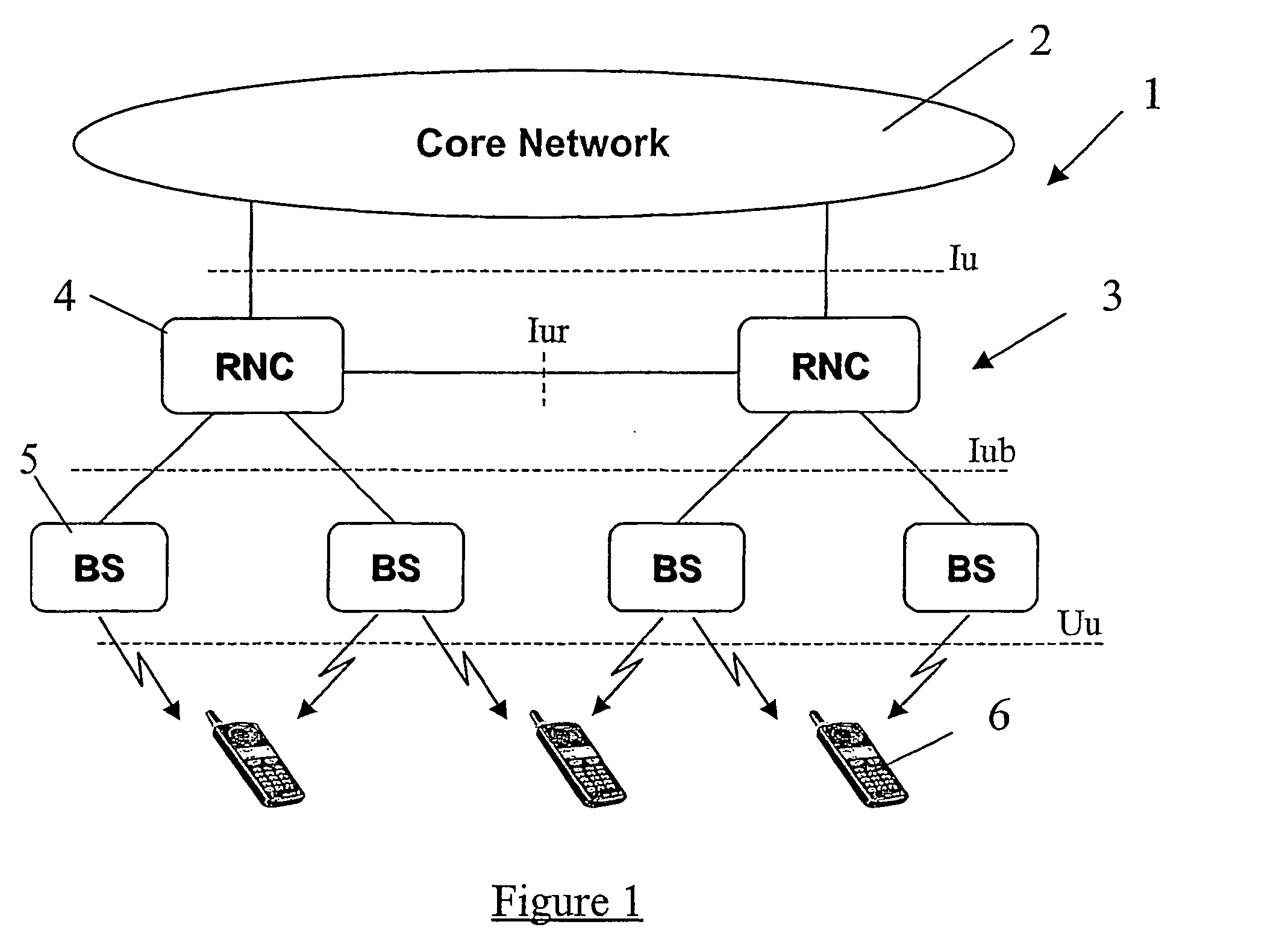 Transmission control method in a radio access network implementing an automatic repetition request (aqr) protocol at the base station (aqr)