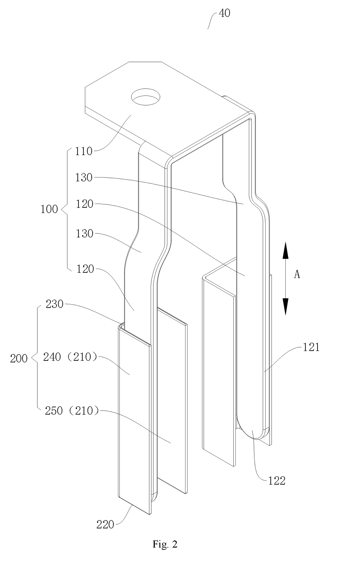 Electric connector and battery comprising the same