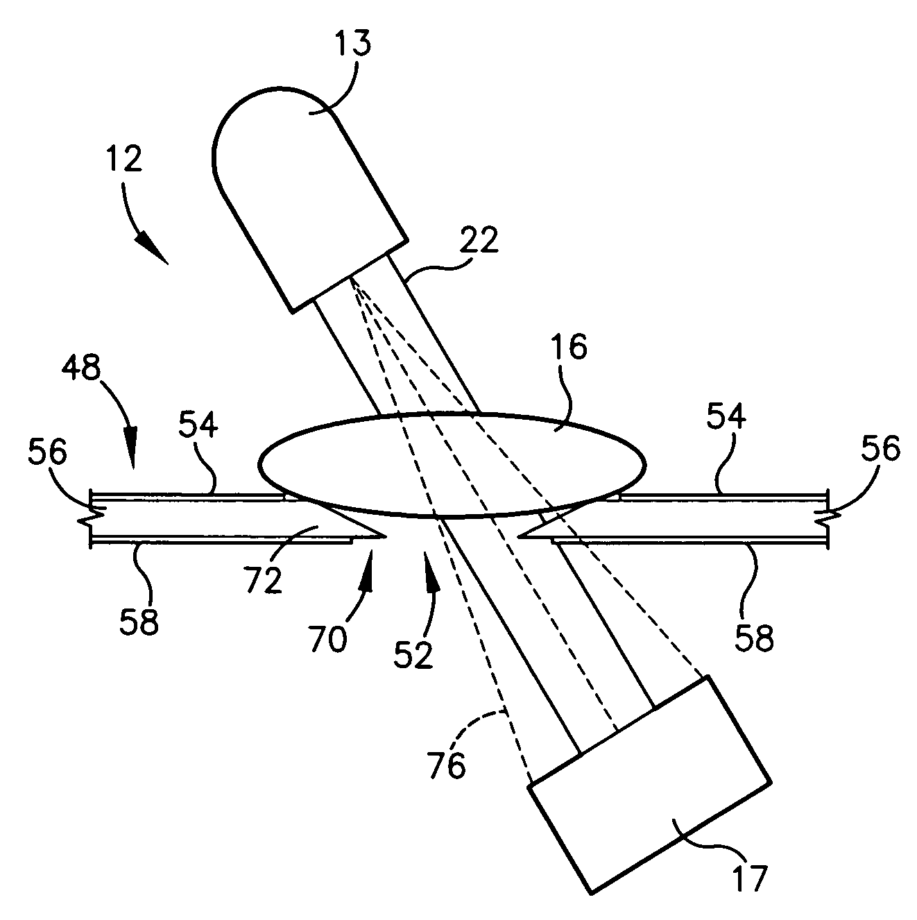 Apparatus having areas of reduced attenuation for imaging support