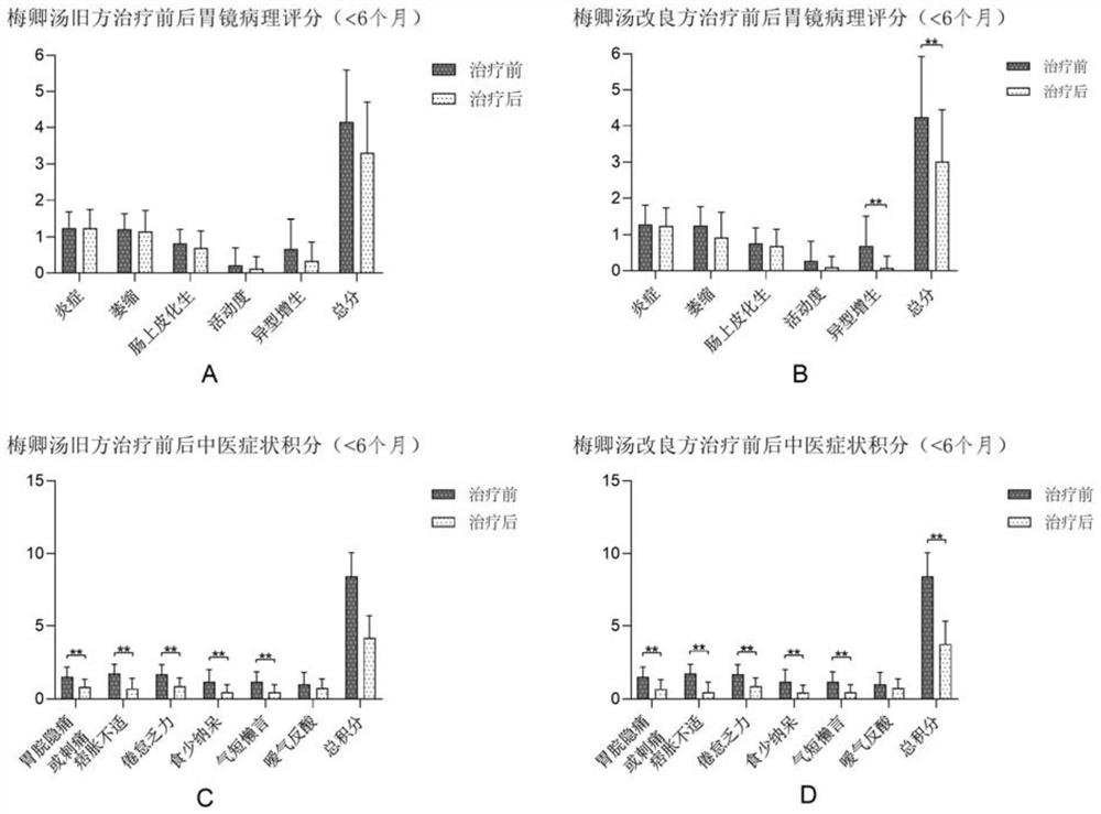 Compound traditional Chinese medicine composition for treating chronic atrophic gastritis and application