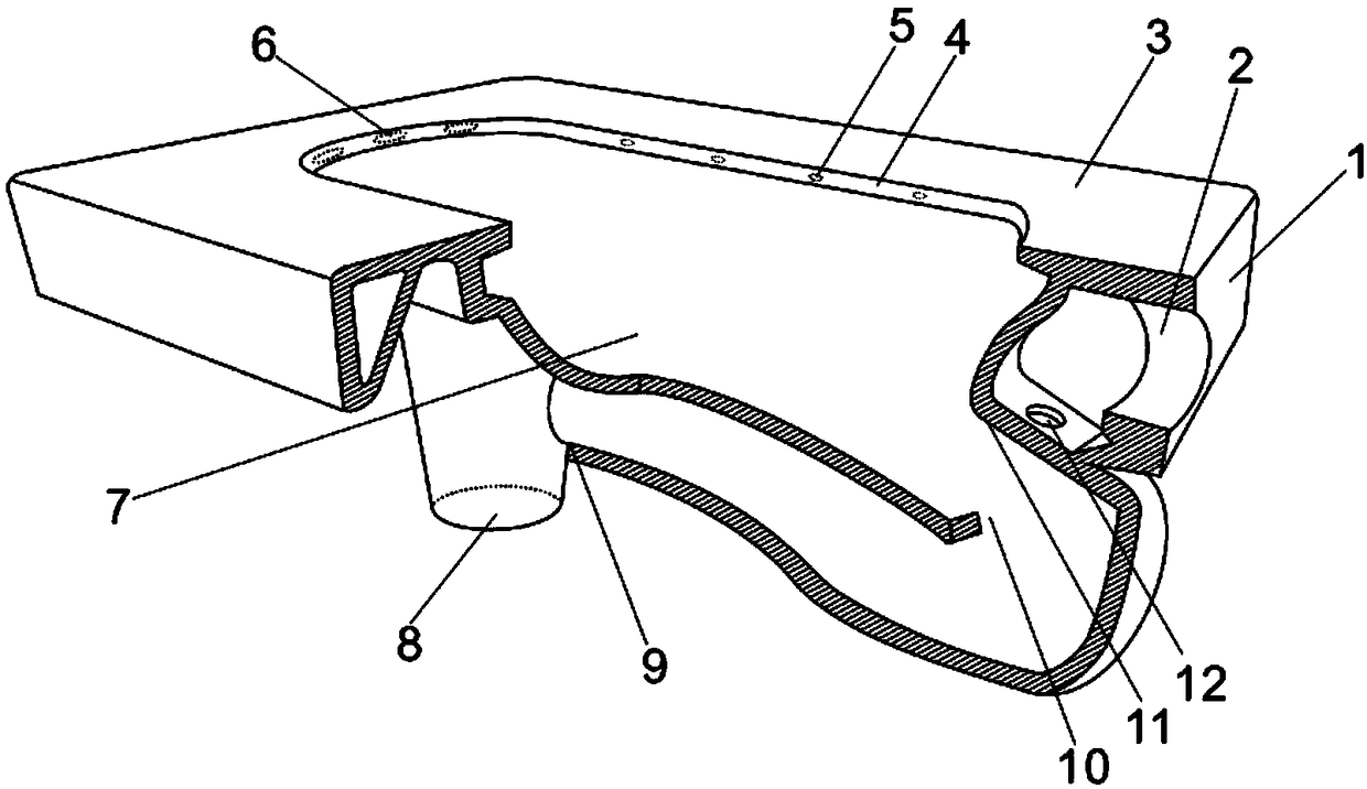 Anti-splash high-flushing-force displacement squatting pan