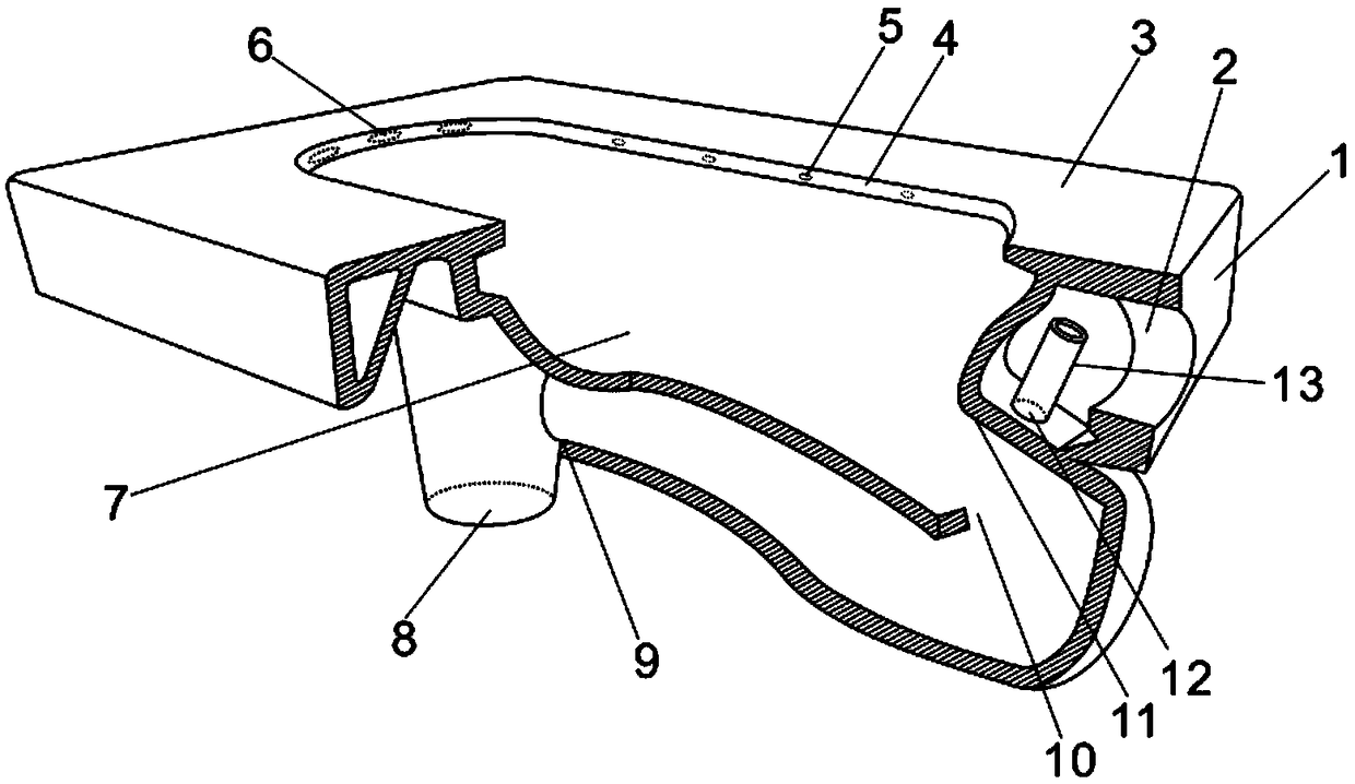 Anti-splash high-flushing-force displacement squatting pan