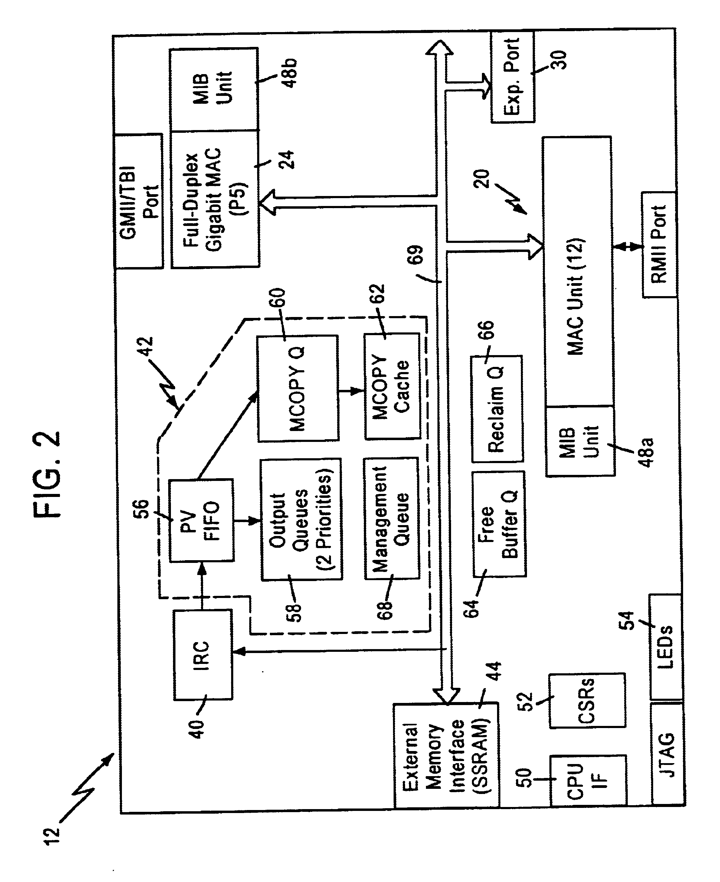 Method and apparatus for maintaining randomly accessible free buffer information for a network switch