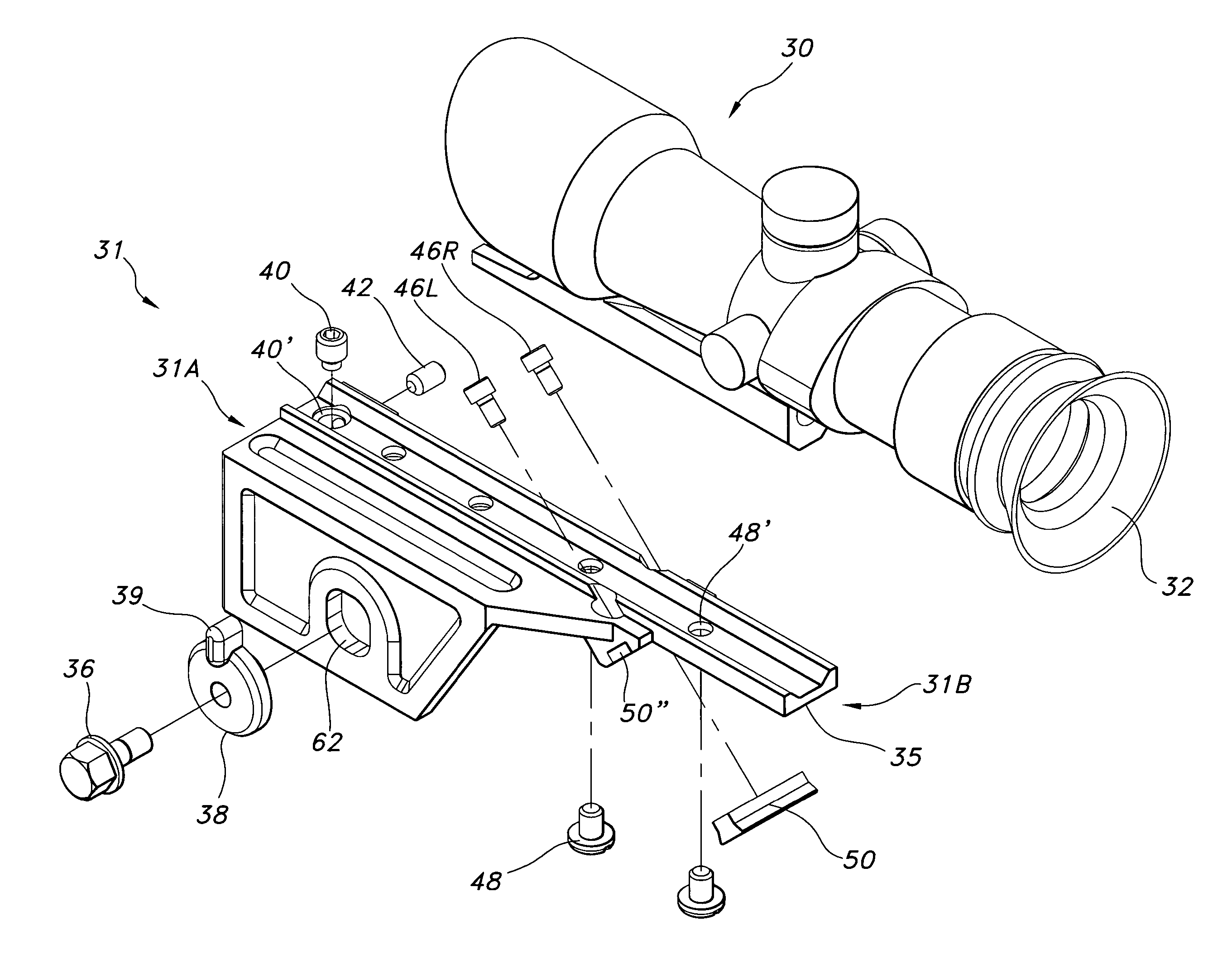 Removable optical sight mount adapted for use with M14, M1A and similar rifles and method for removably attaching an optical sight to a rifle