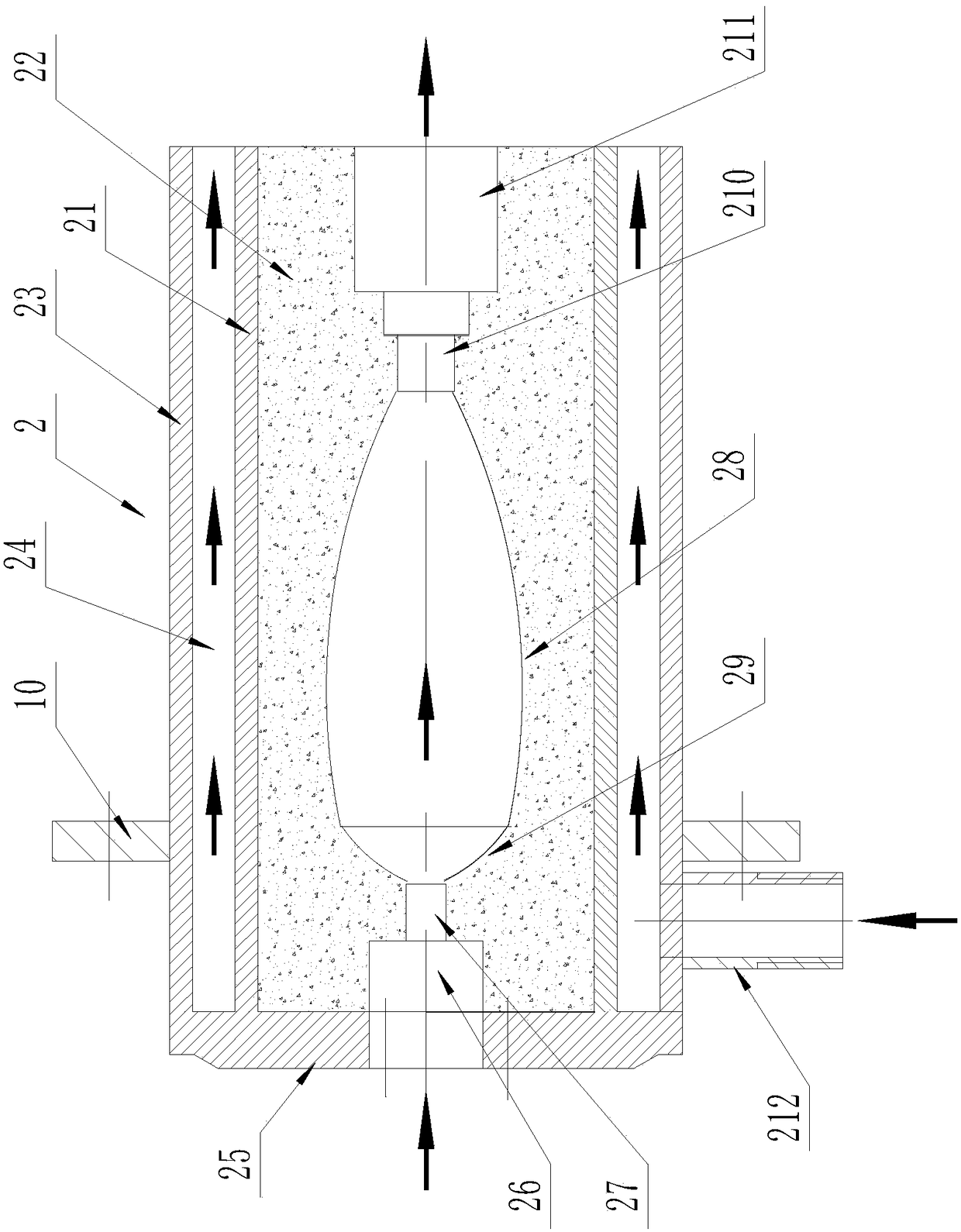 Combustion device of electroplating brass steel wire diffusion furnace