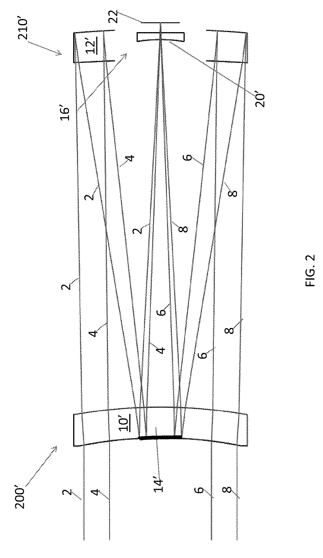 Telescope and telescope array for use in spacecraft