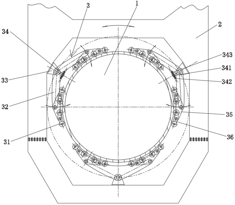 A large external rotary motion mechanism