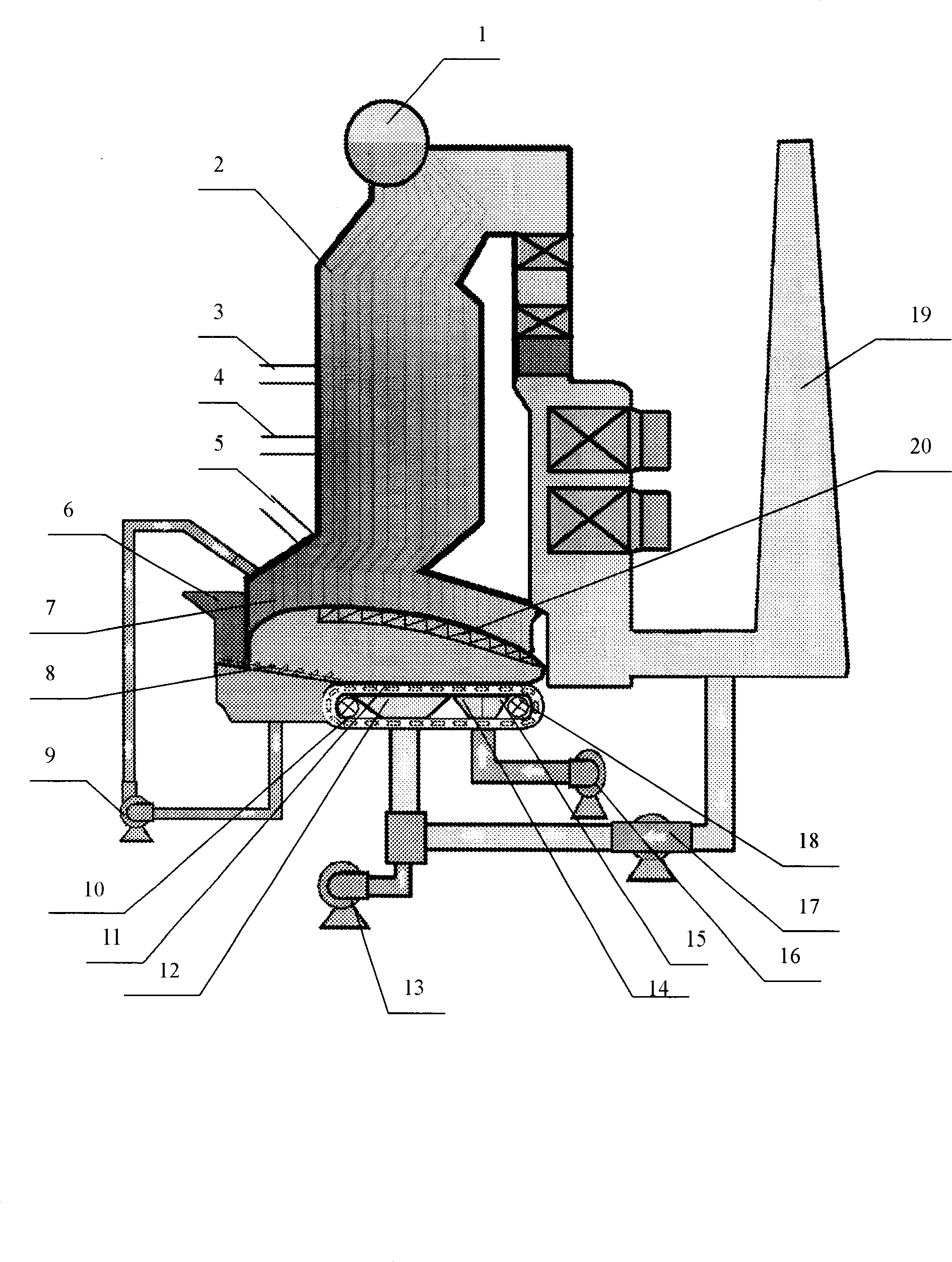 Circulation fixing bed split phase combustion technology